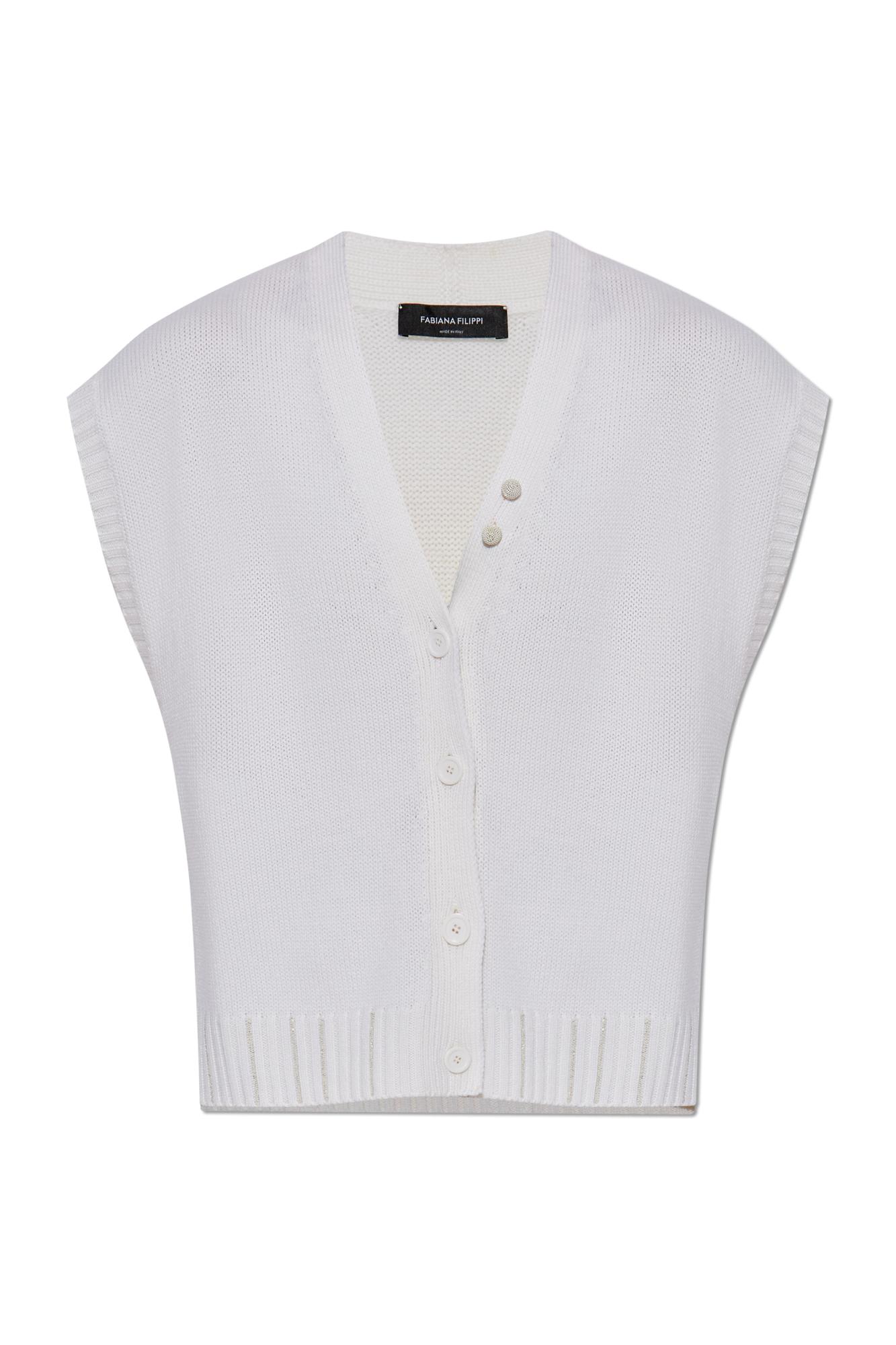 Fabiana Filippi Wool Cardigan In Brown