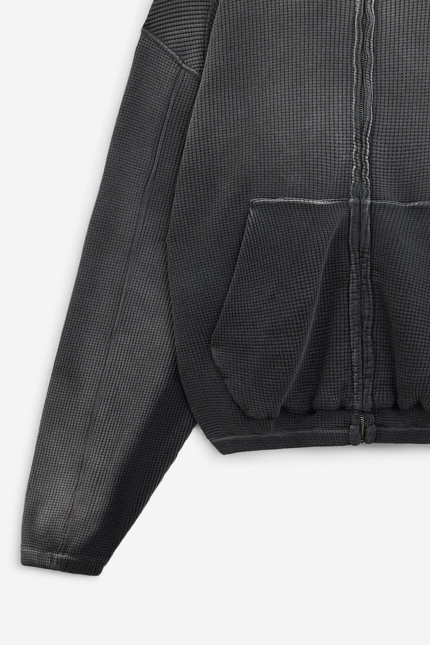 Roa Bee Sun Faded Zip Up Sweatshirt In Black