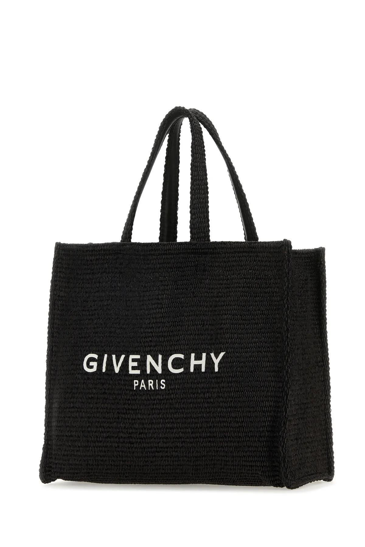 Shop Givenchy Black Raffia Medium G-tote Shopping Bag