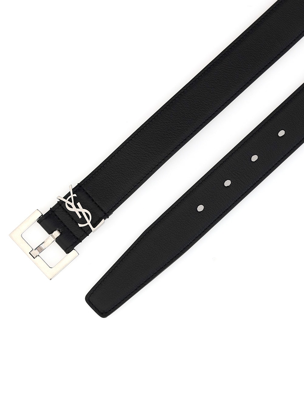 Saint Laurent Box Laque Ysl Leather Belt, Cream / Bronze, Women's, 36in / 90cm, Belts Leather Belts