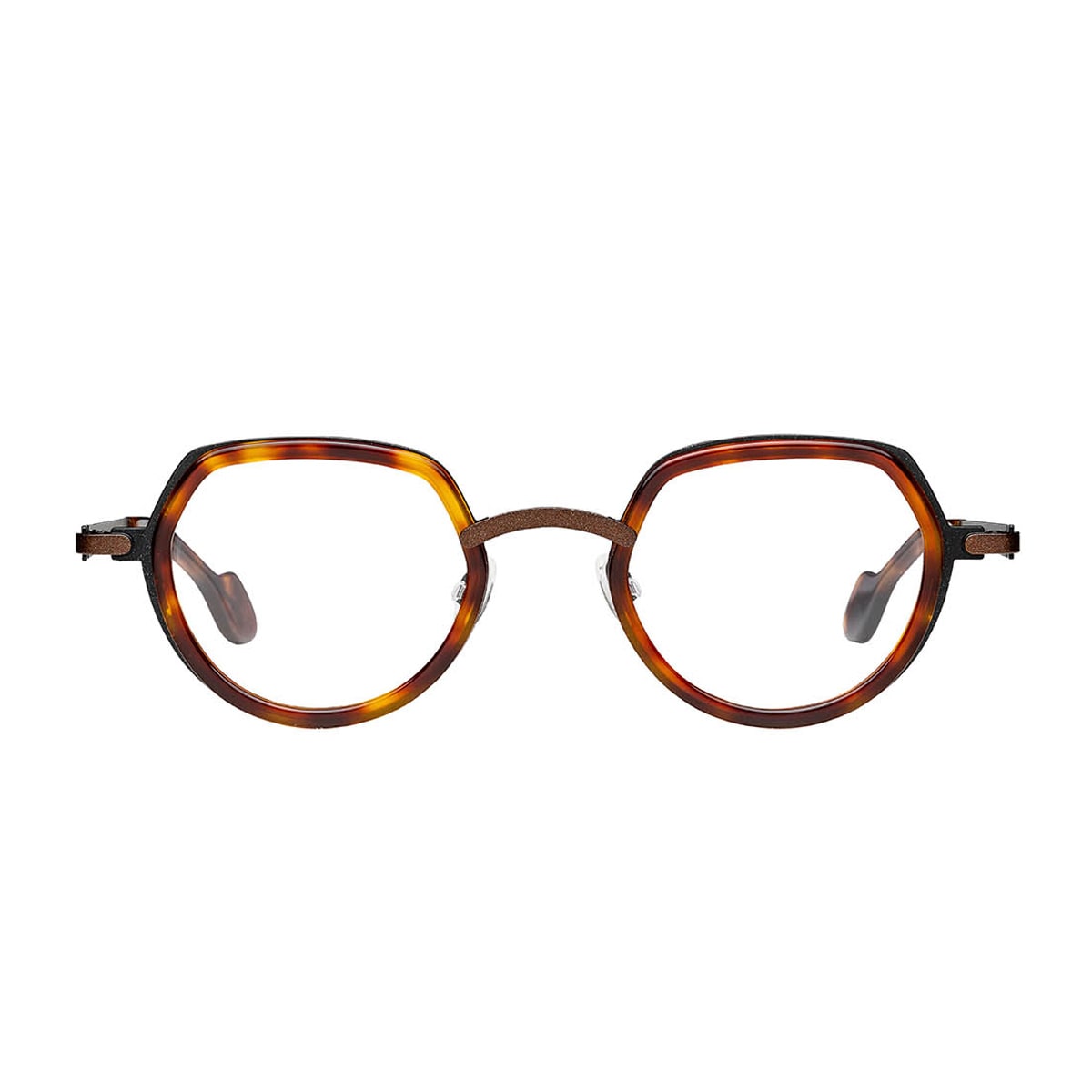 Hachi 6 Tartarugato/marrone Nero Satinato Glasses