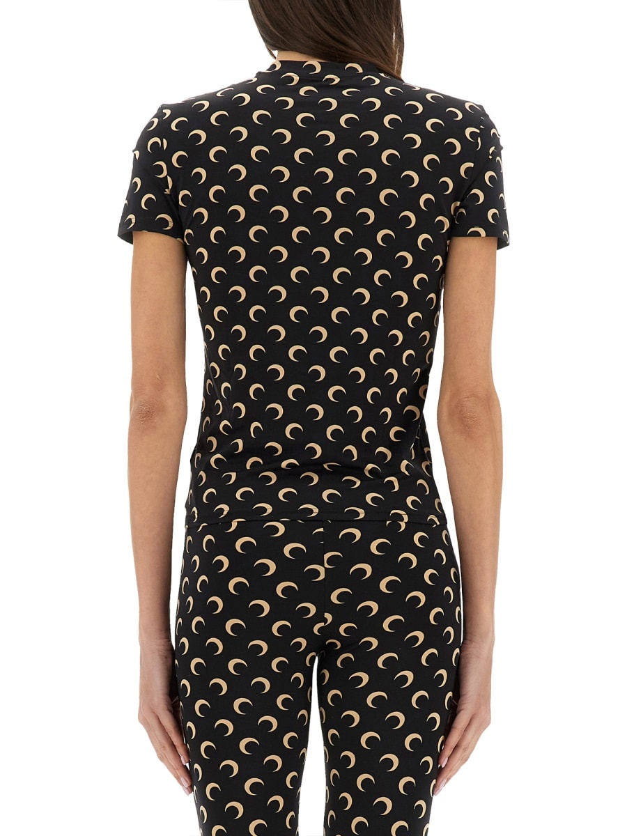 Marine Serre T-shirt Moon In Black