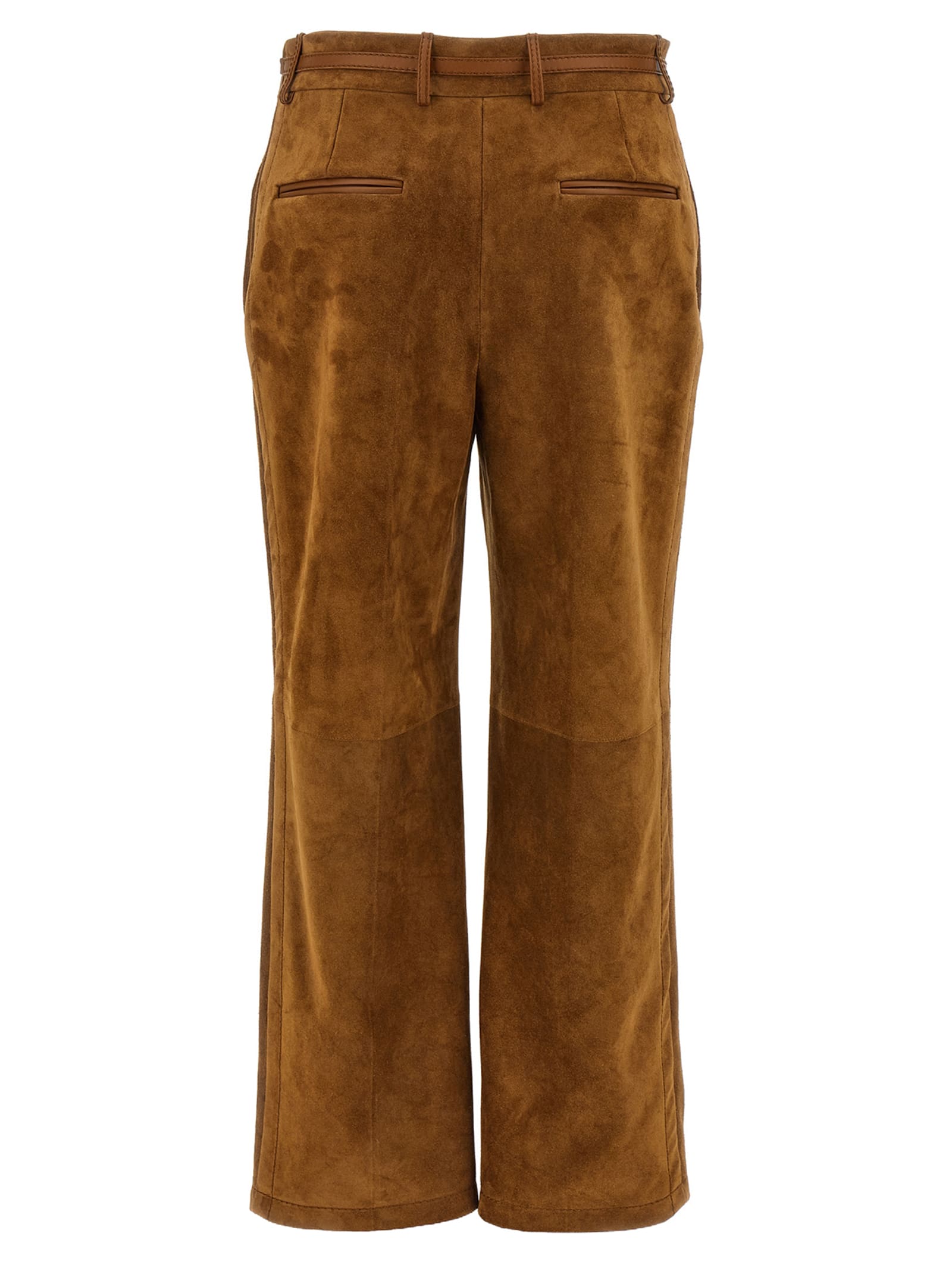 Gucci Horse Collar Button-down Trousers In Brown