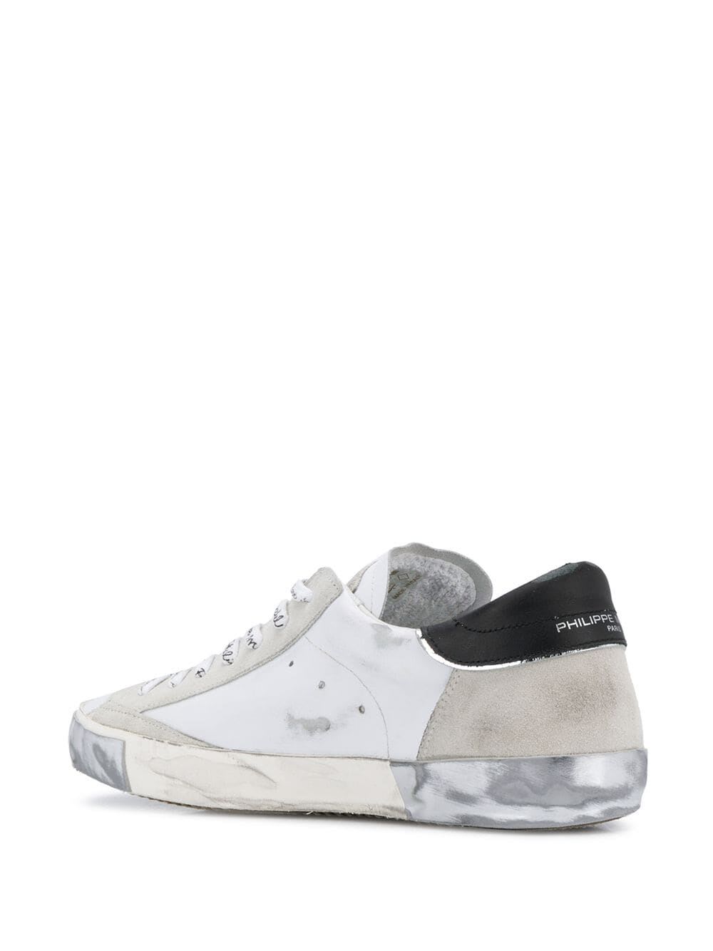 Shop Philippe Model Prsx Low Man Sneakers In White Silver