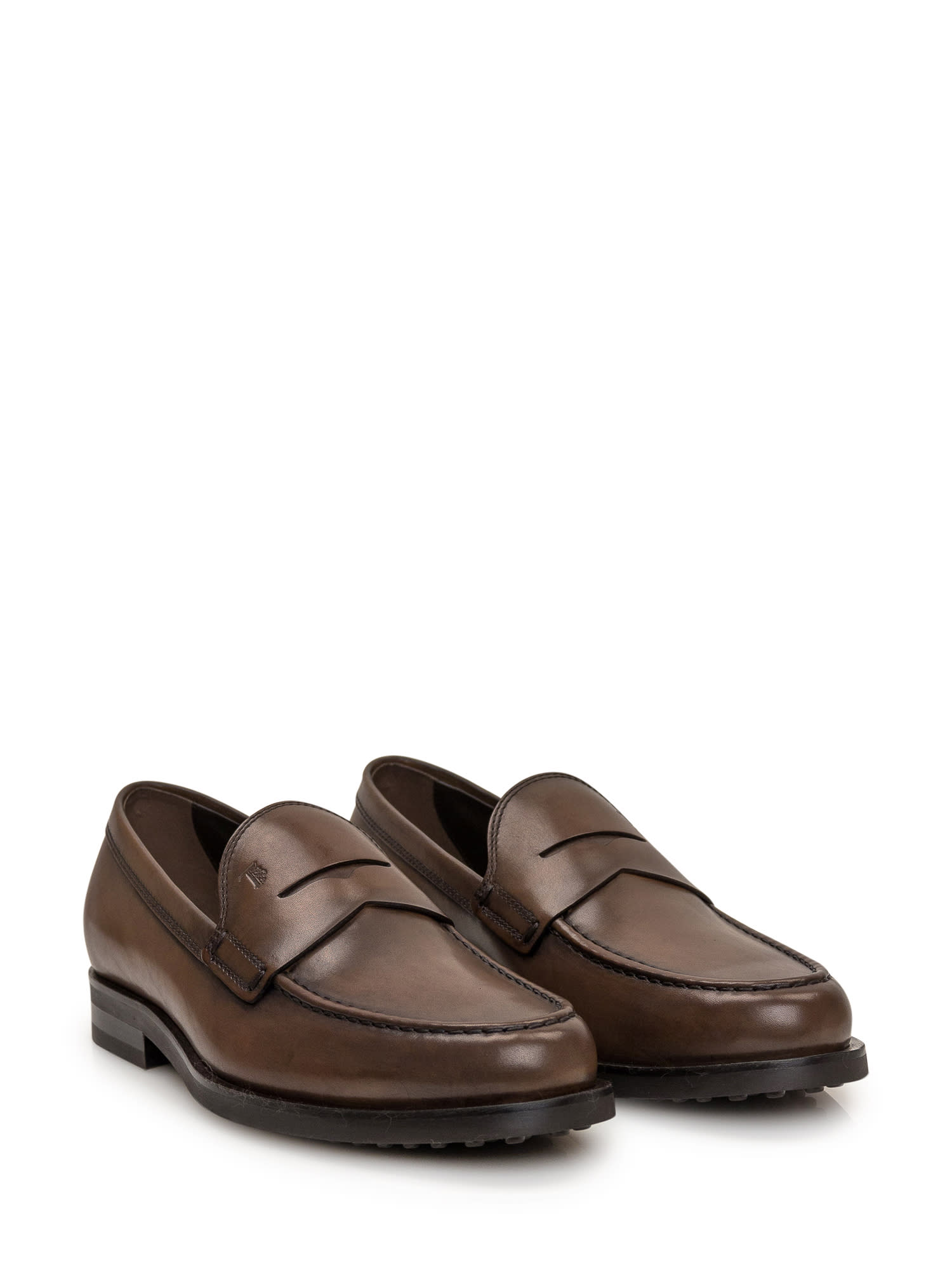 Shop Tod's Formal Loafer In Cacao