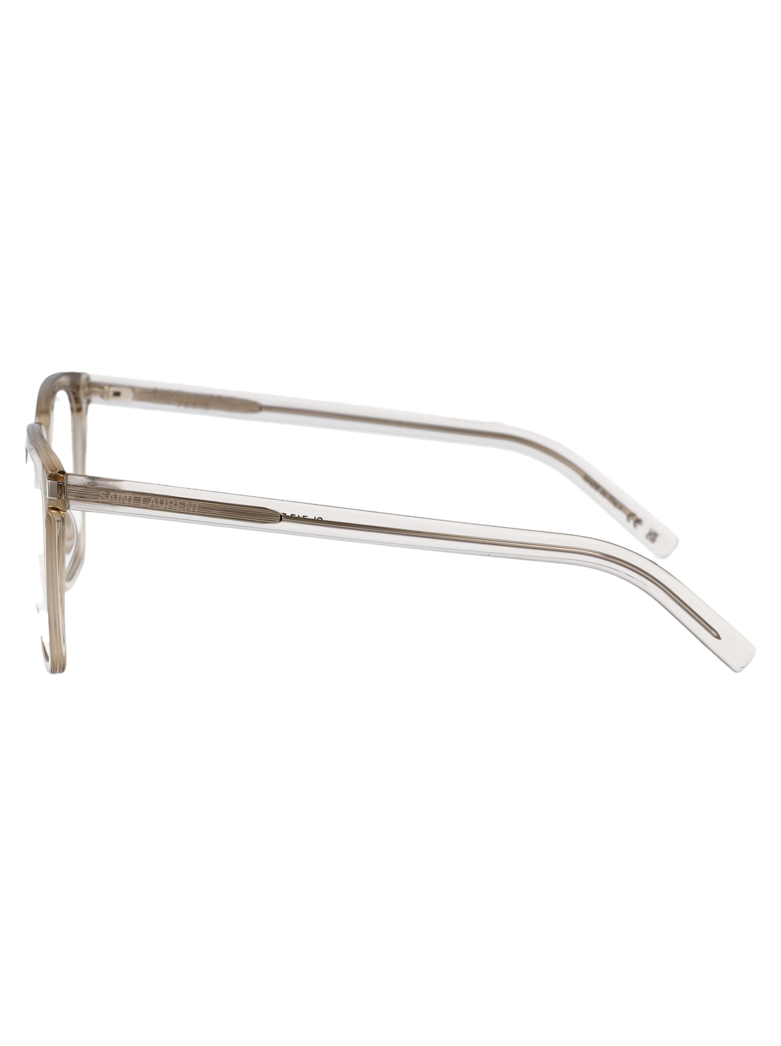 Saint Laurent Sl 717 Slim Glasses In Beige-beige-transparent