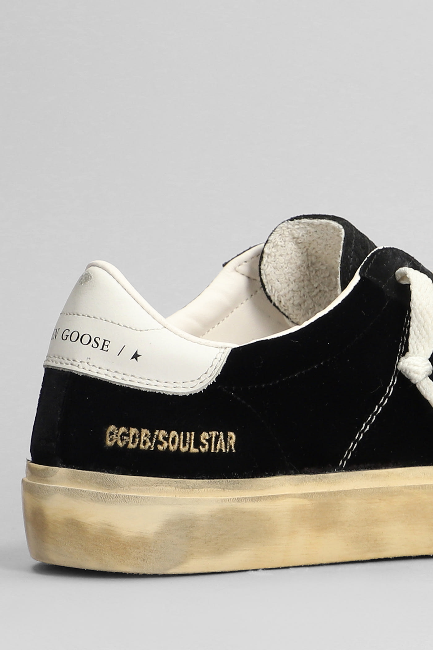 Shop Golden Goose Soul Star Sneakers In Black Velvet