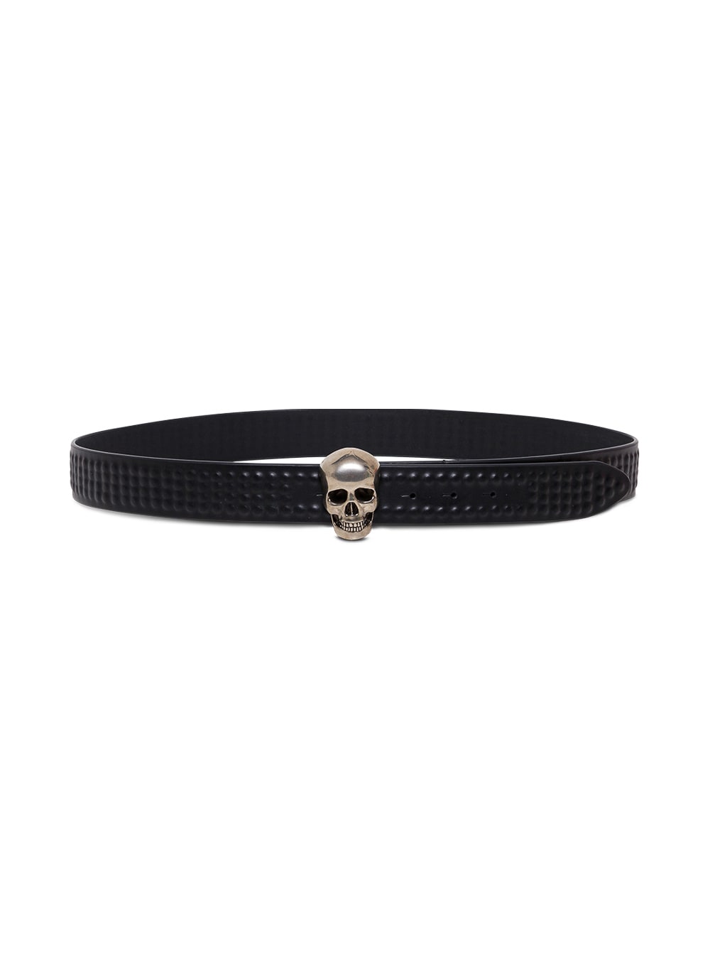 Alexander McQueen Black Leather Belt With Skull Buckle