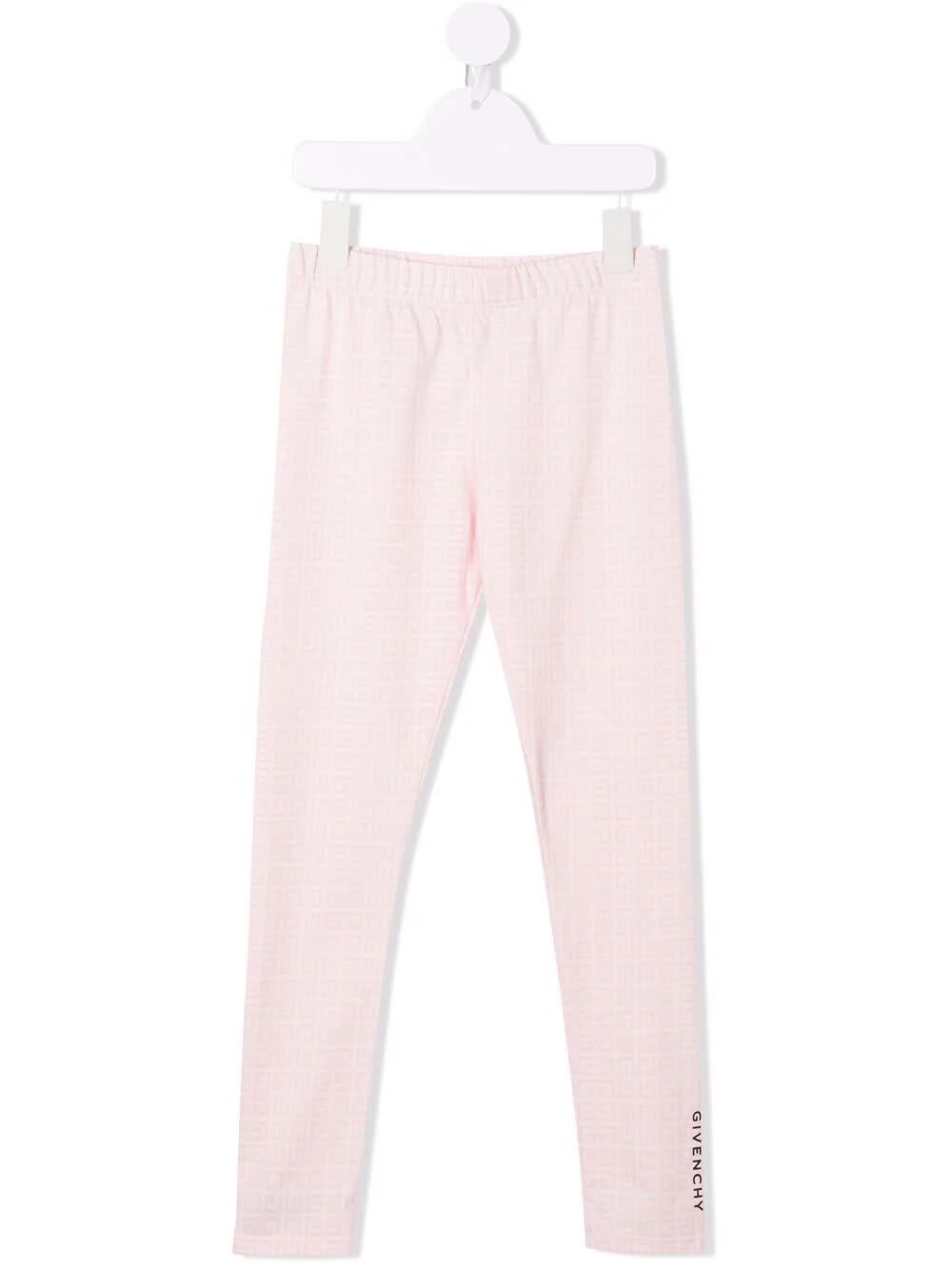 GIVENCHY PINK KIDS LEGGINGS WITH LOGO AND 4G ALL-OVER MOTIF