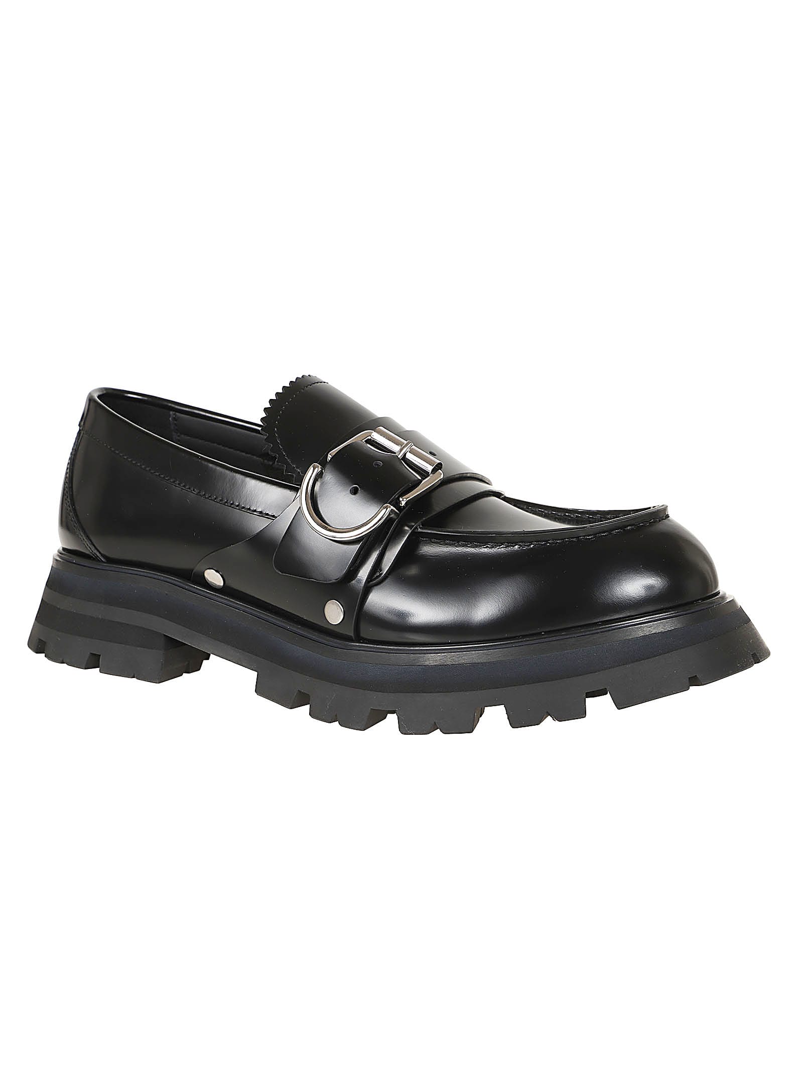 Shop Alexander Mcqueen Shoe Leath.sole Rub. In Black Silver