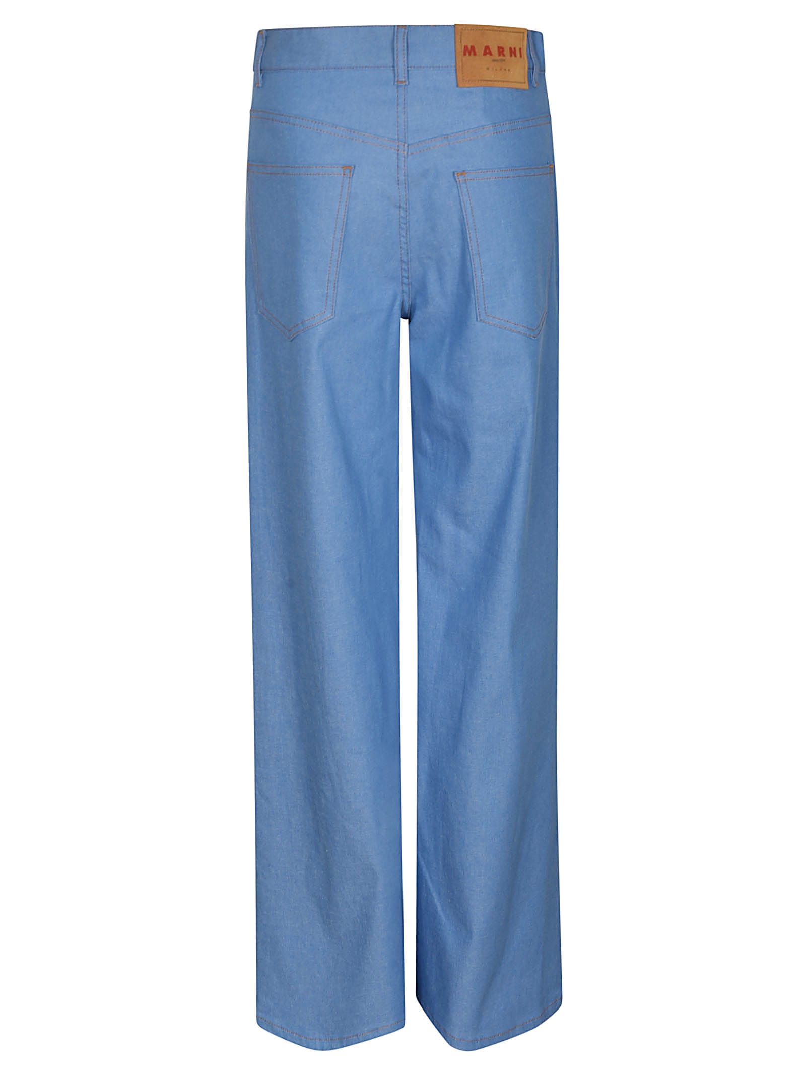 Shop Marni Straight Buttoned Jeans In Blue