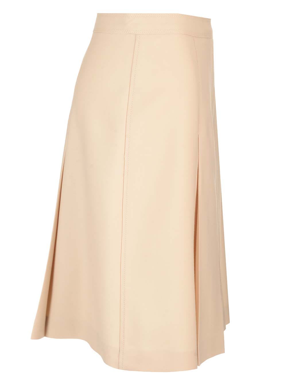 Shop Valentino Dry Wool Skirt In White