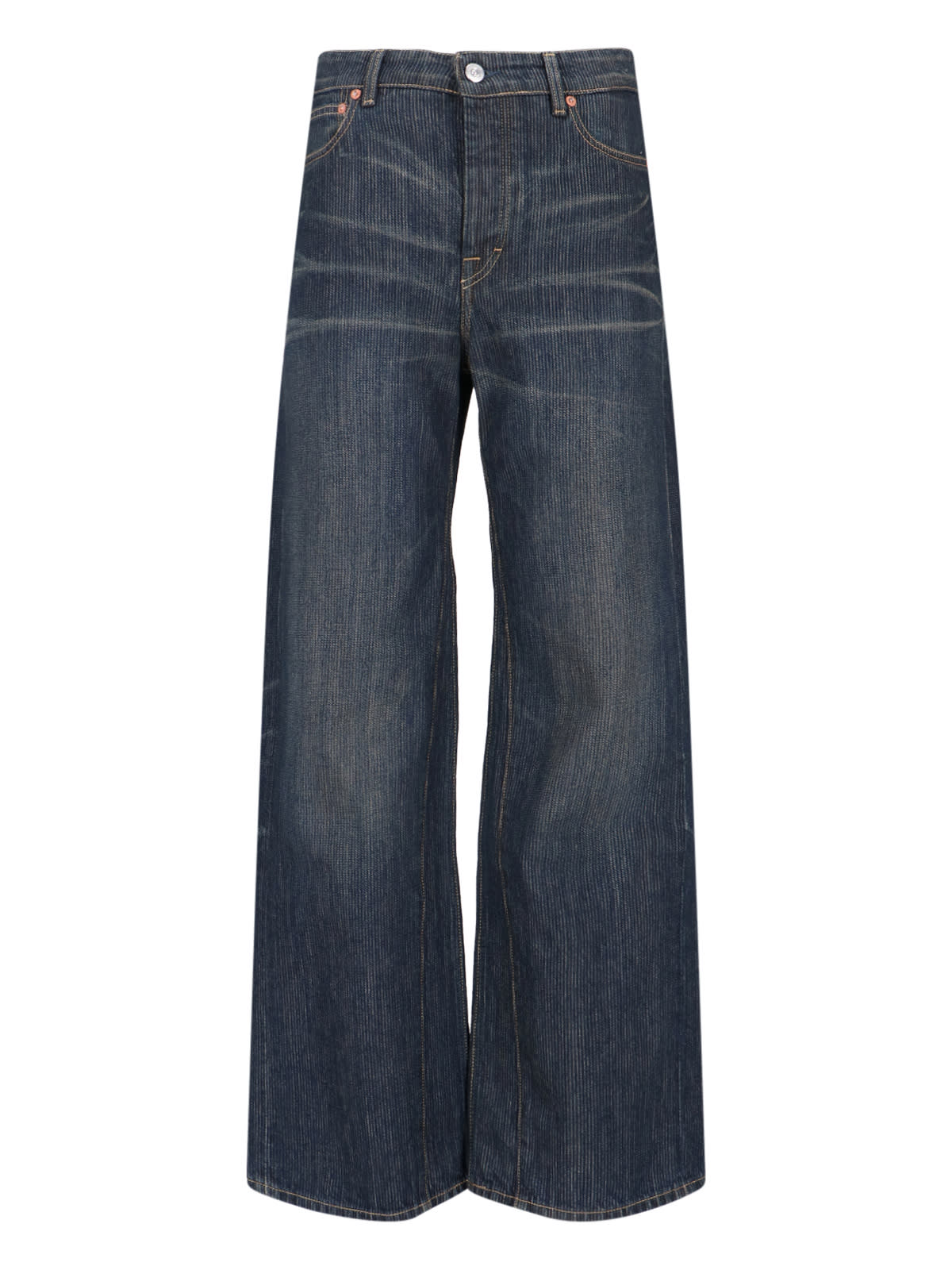 Our Legacy Wide-leg Trousers With Pockets And Loops In Blue