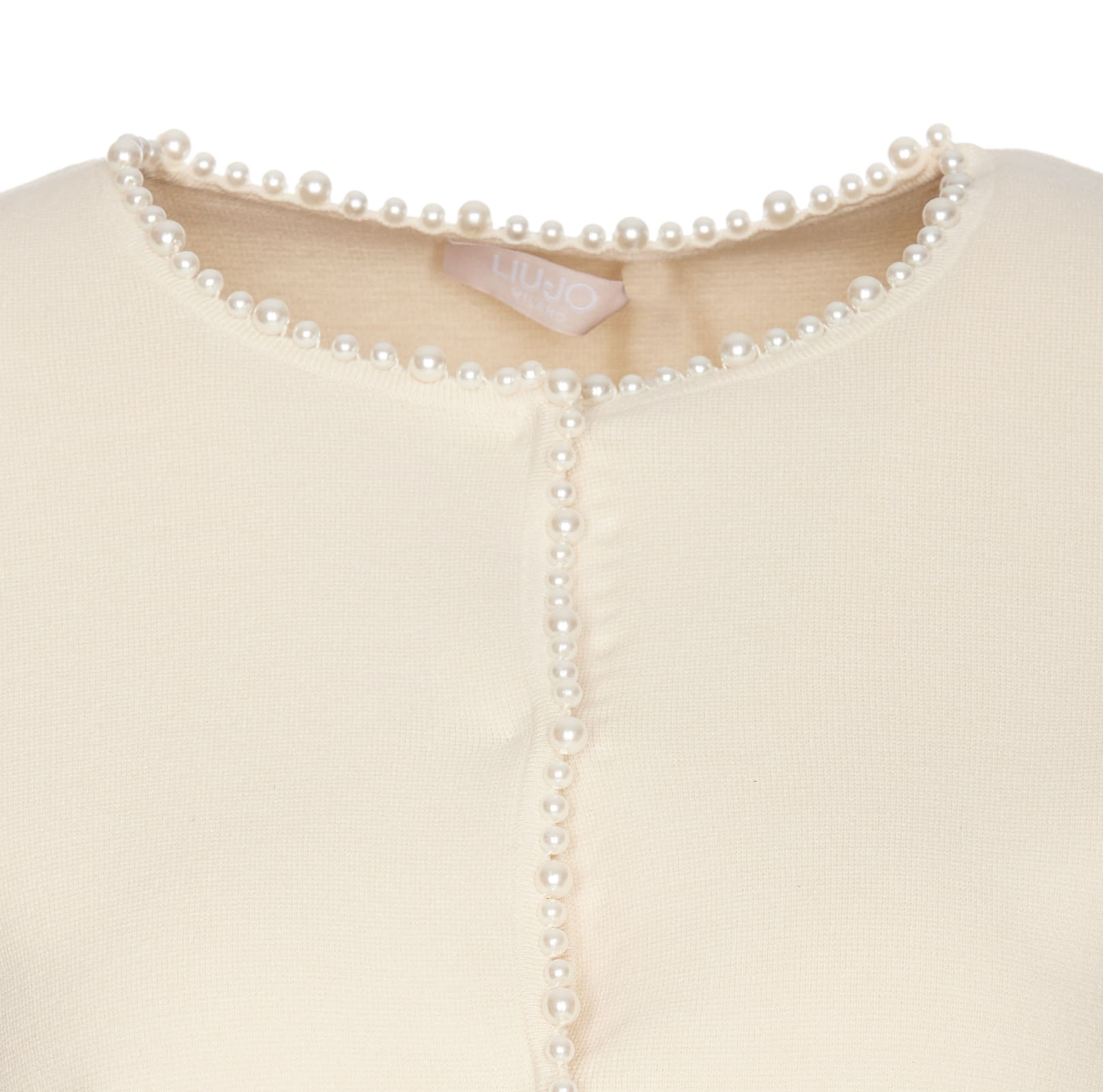 Shop Liu •jo Pearls Jacket In White