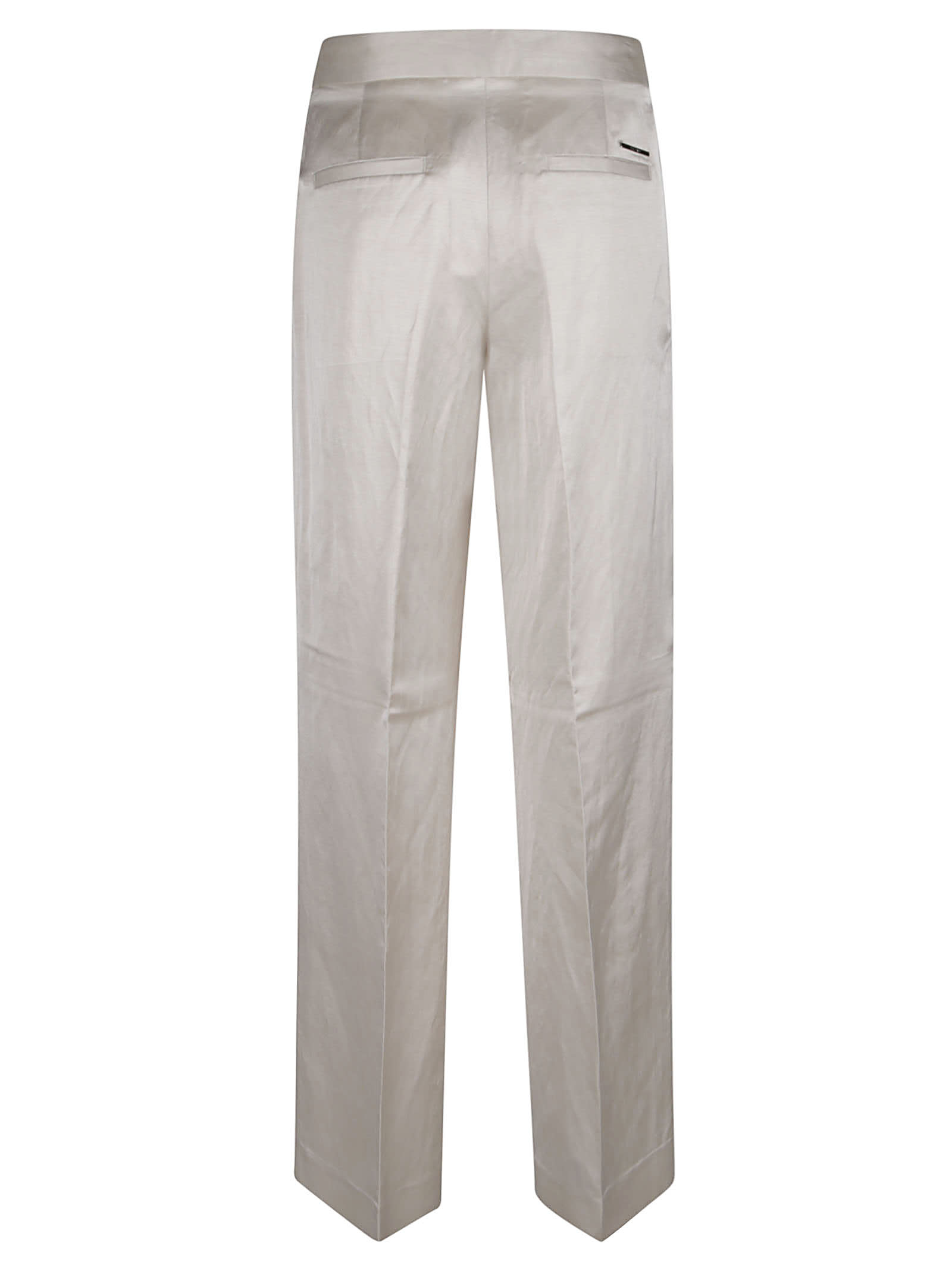 Shop Calvin Klein Shiny Viscose Tailored Wide Leg Trousers In Grey