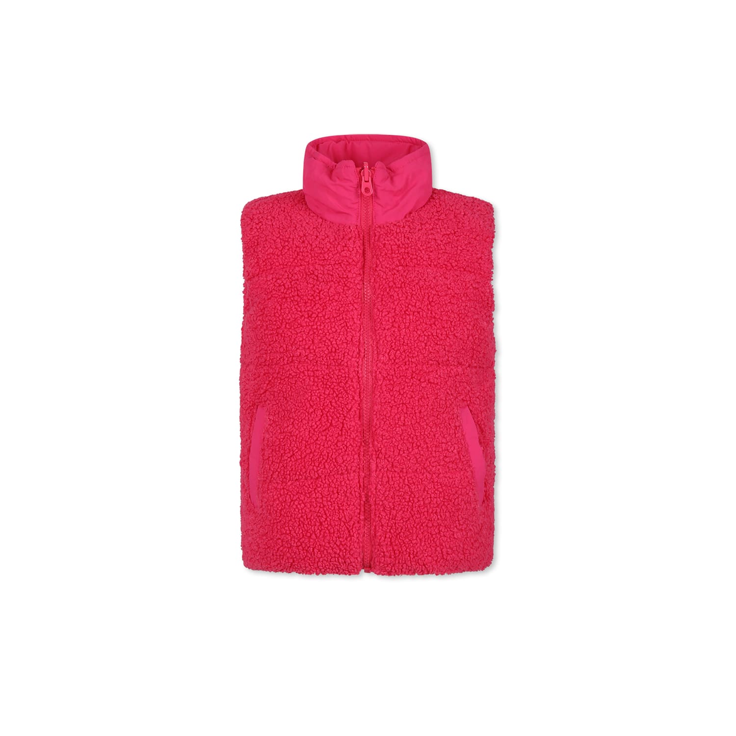 Marc Jacobs Pink Reversible Vest For Girl With Logo In Fuchsia