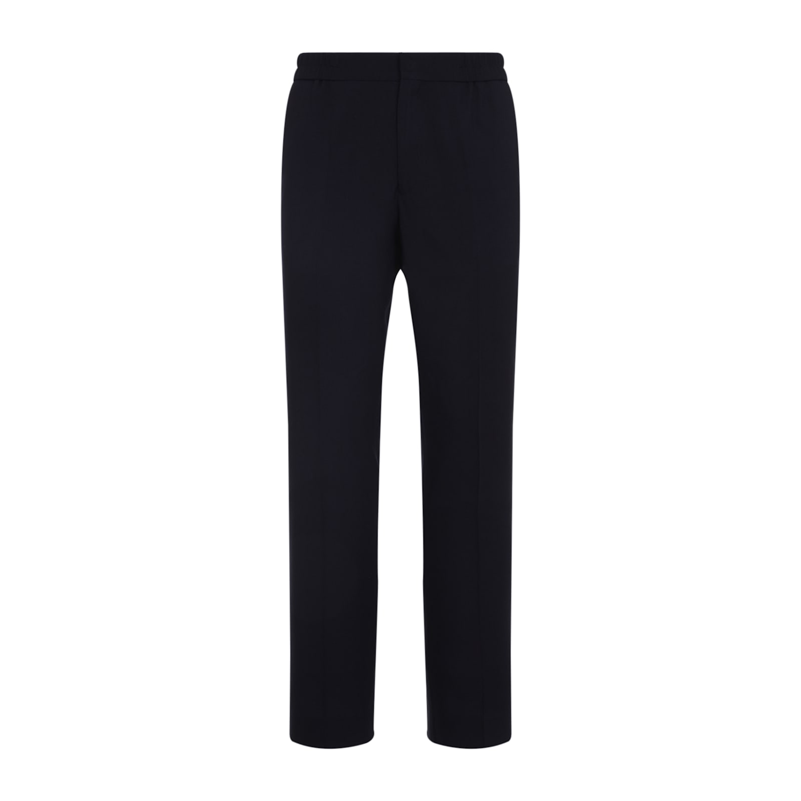 Paul Smith Elastic Waist Texturized Wool Pants In Black