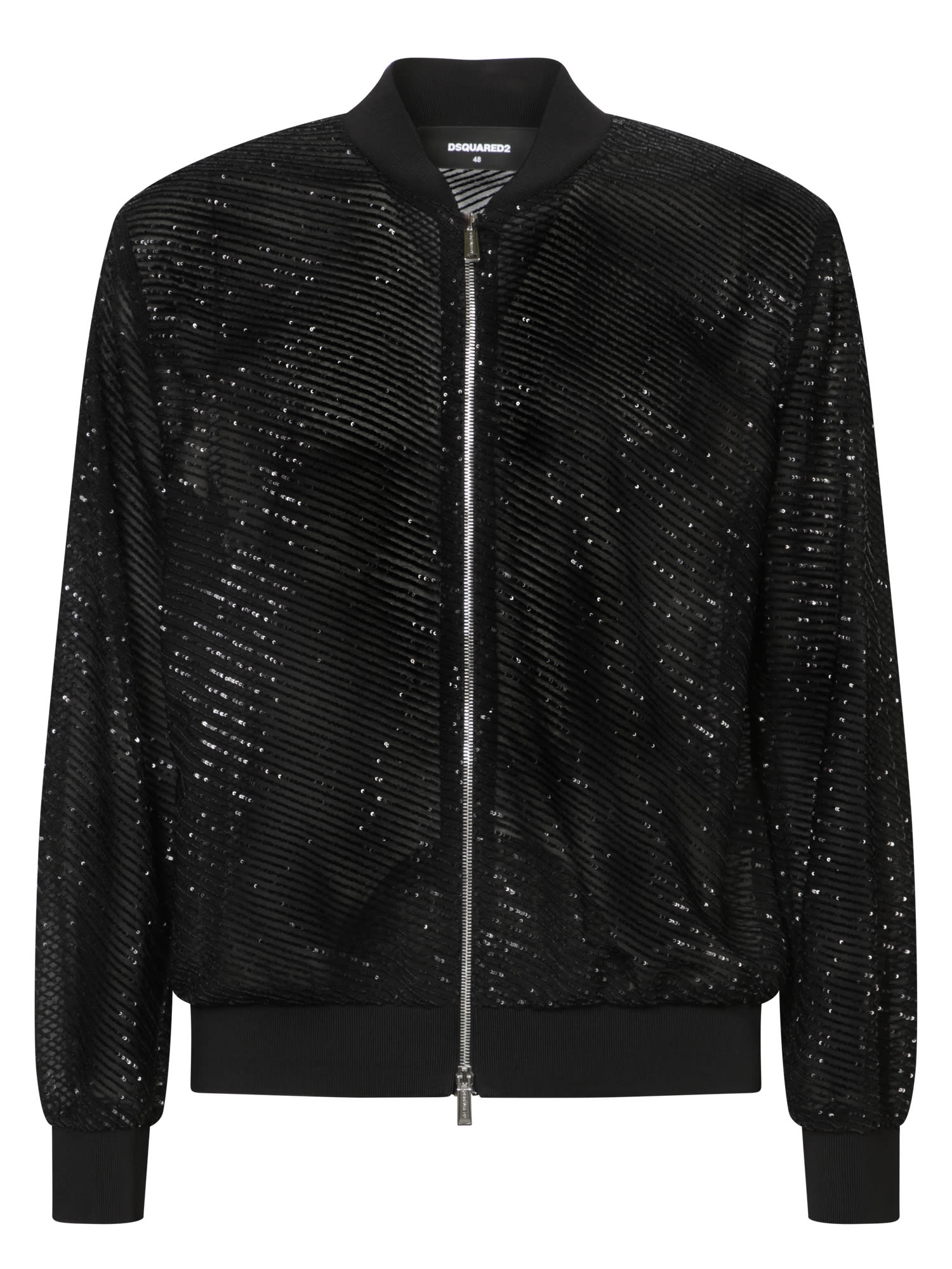 Black Sequined Bomber