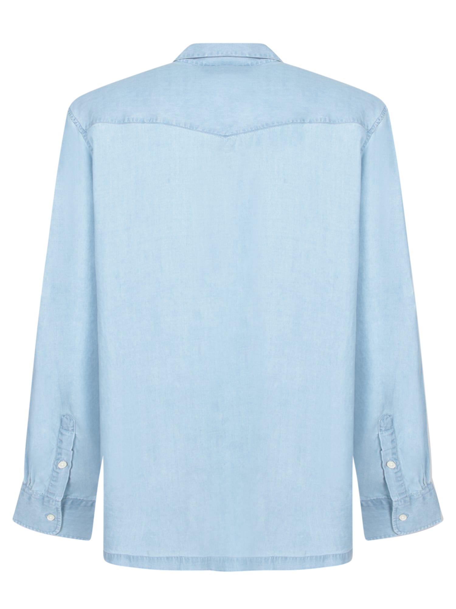OFFICINE GENERALE LETO LIGHT BLUE LYOCELL SHIRT