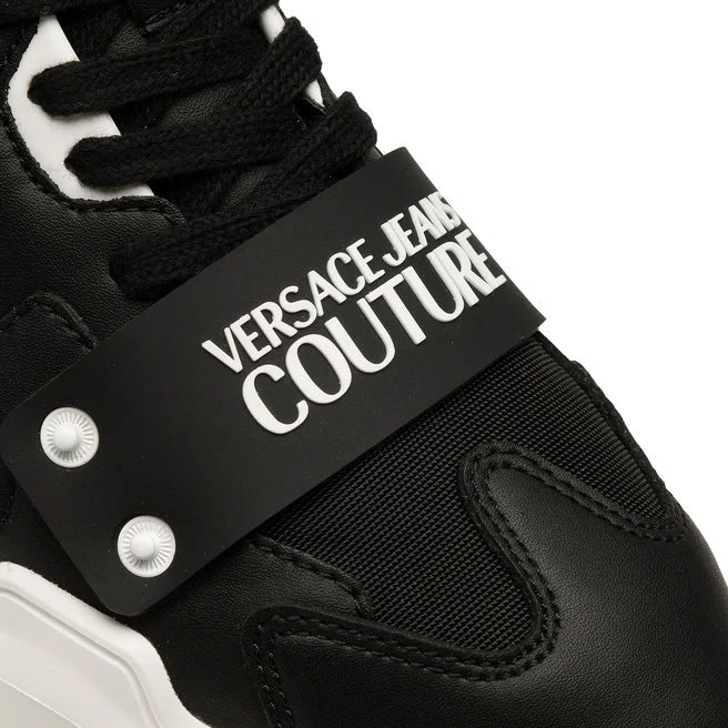 Versace Jeans Couture Lblack And White Sneakers In Black