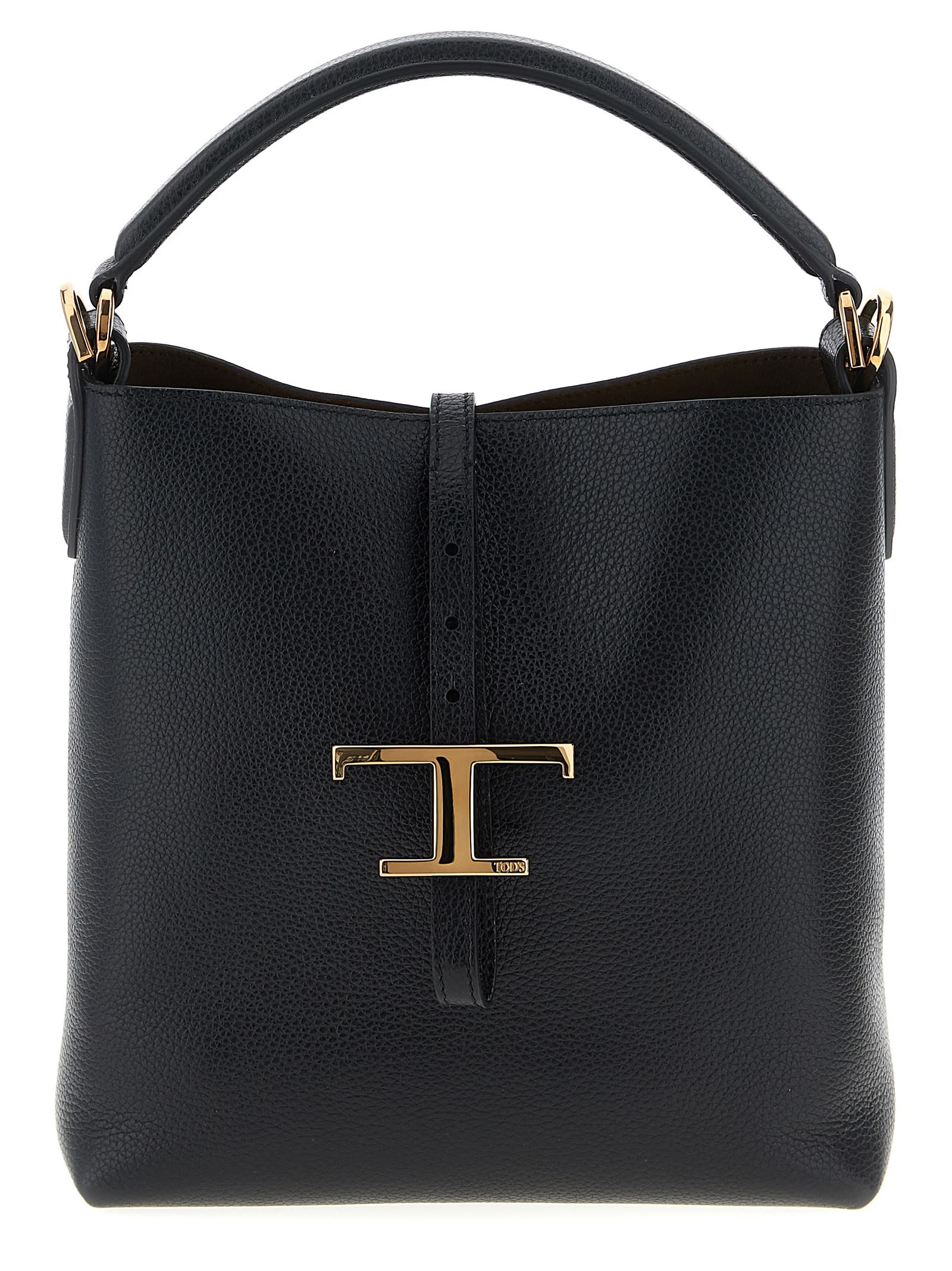 Tod's T-timeless Mini Leather Bucket In Black