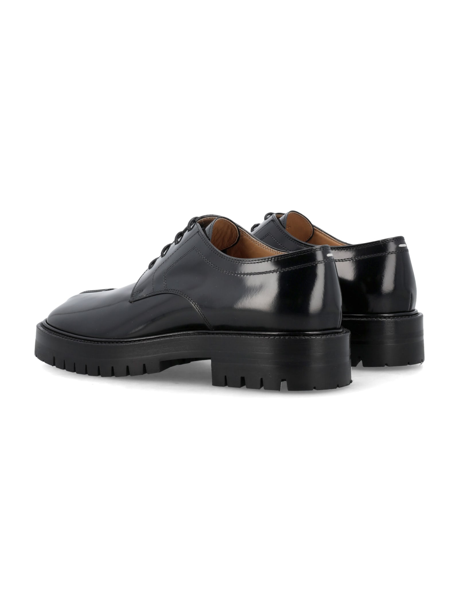 Maison Margiela Chunky Sole Lace-up Shoes With Glossy Finish In H8396