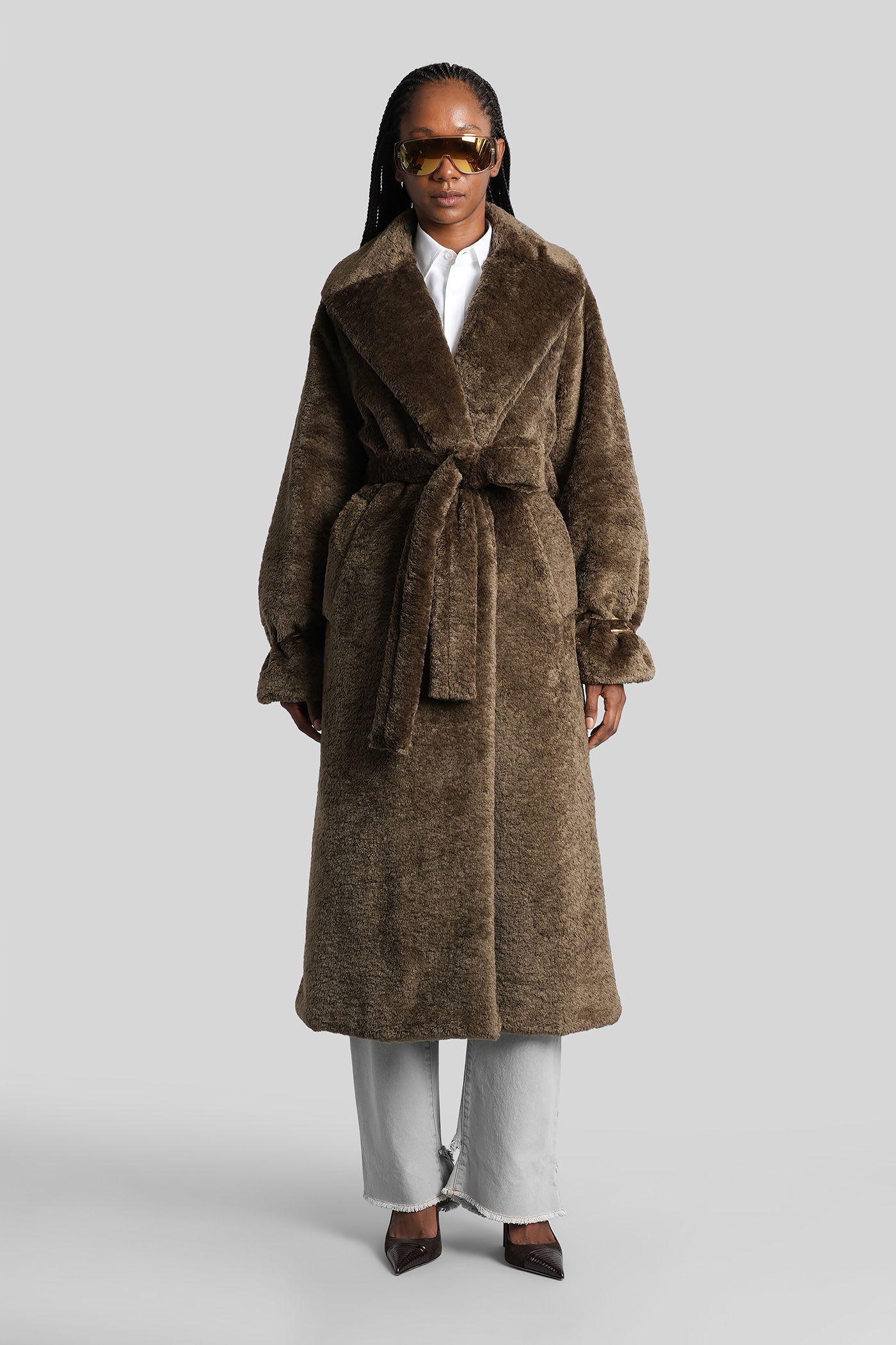 Darkpark Coat In Green Polyester In Brown