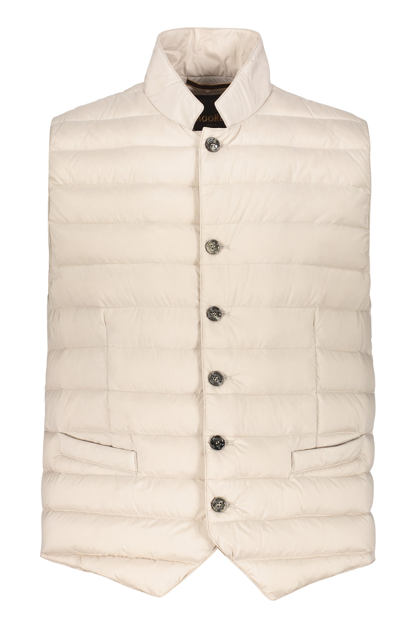 Moorer Elegant Lightweight Cream-colored Padded Vest In Neutral
