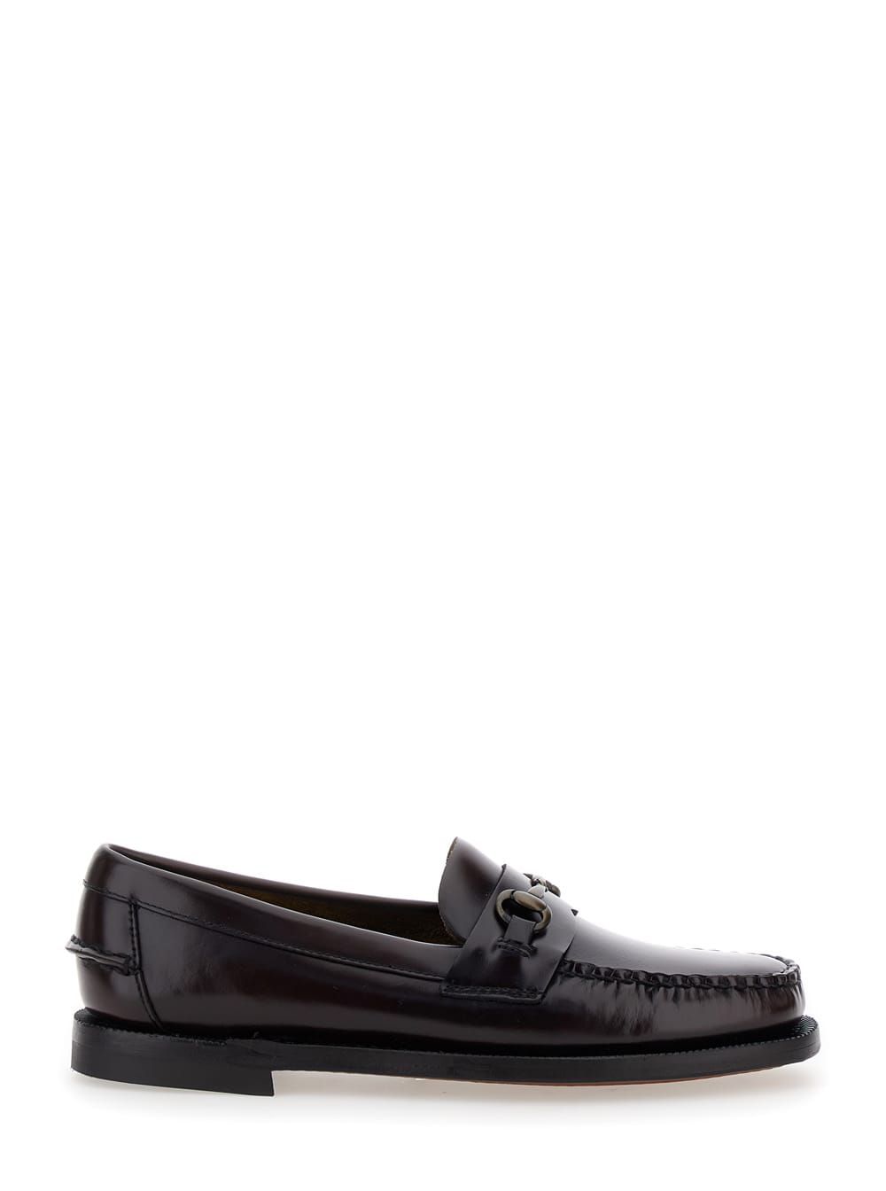 Shop Sebago Joe Bordeaux Pull-on Loafers With Horsebit Detail In Leather Woman