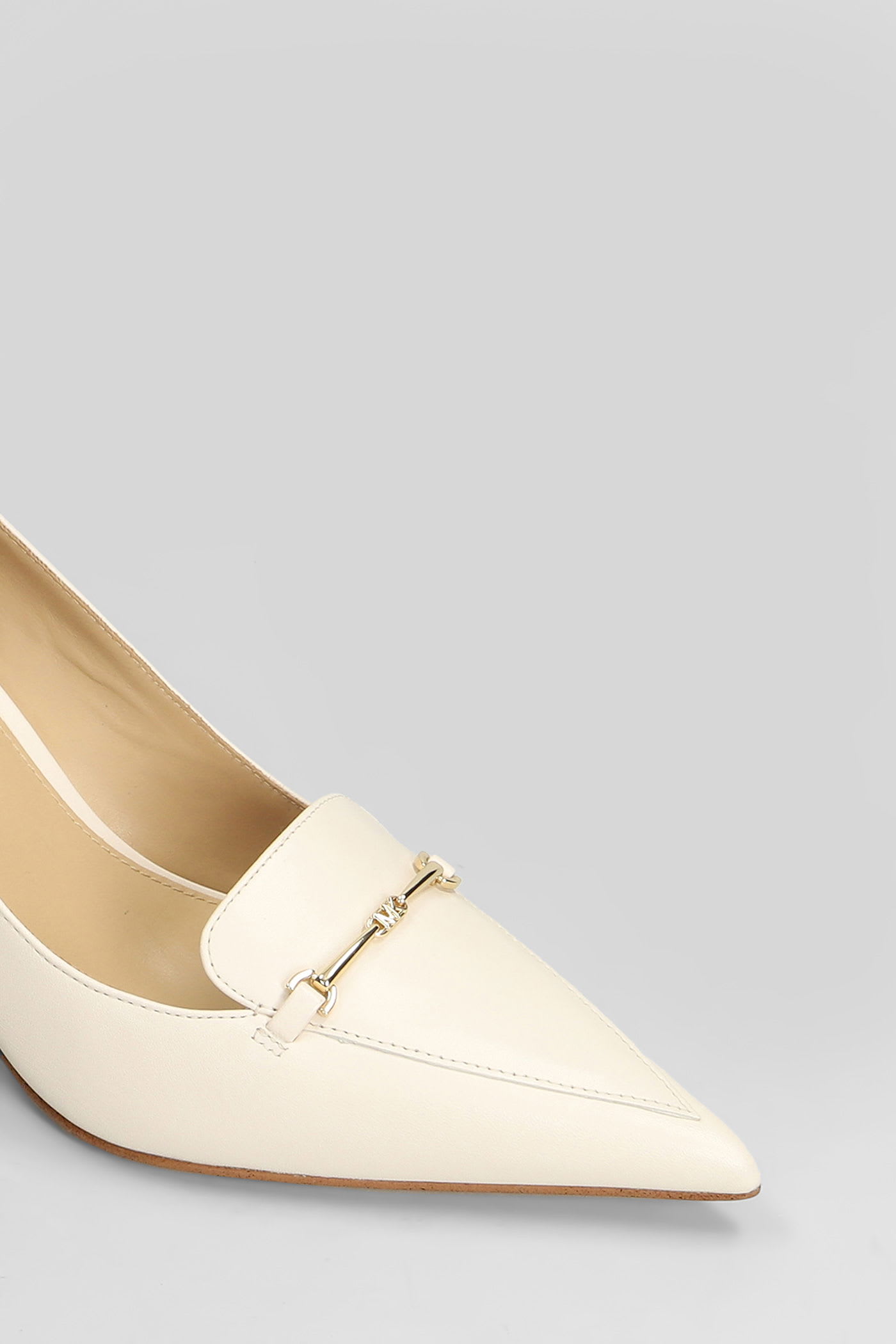 Michael Kors Lena Pump Pumps In Beige Leather In Neutral