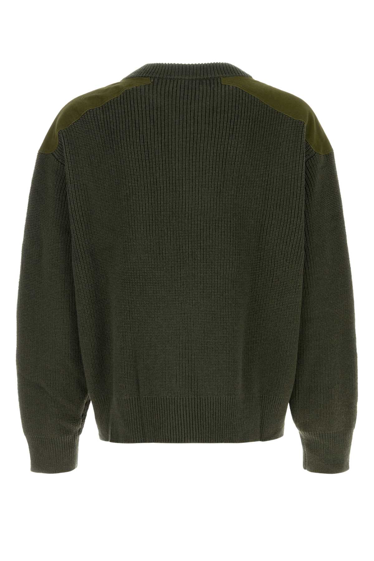 Gimaguas Olive Green Wool And Acrylic Guido Cardigan In Green