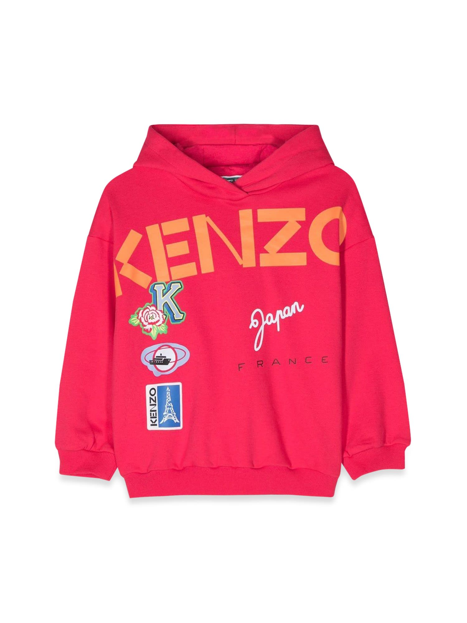KENZO LARGE LOGO HOODIE WITH PATCH