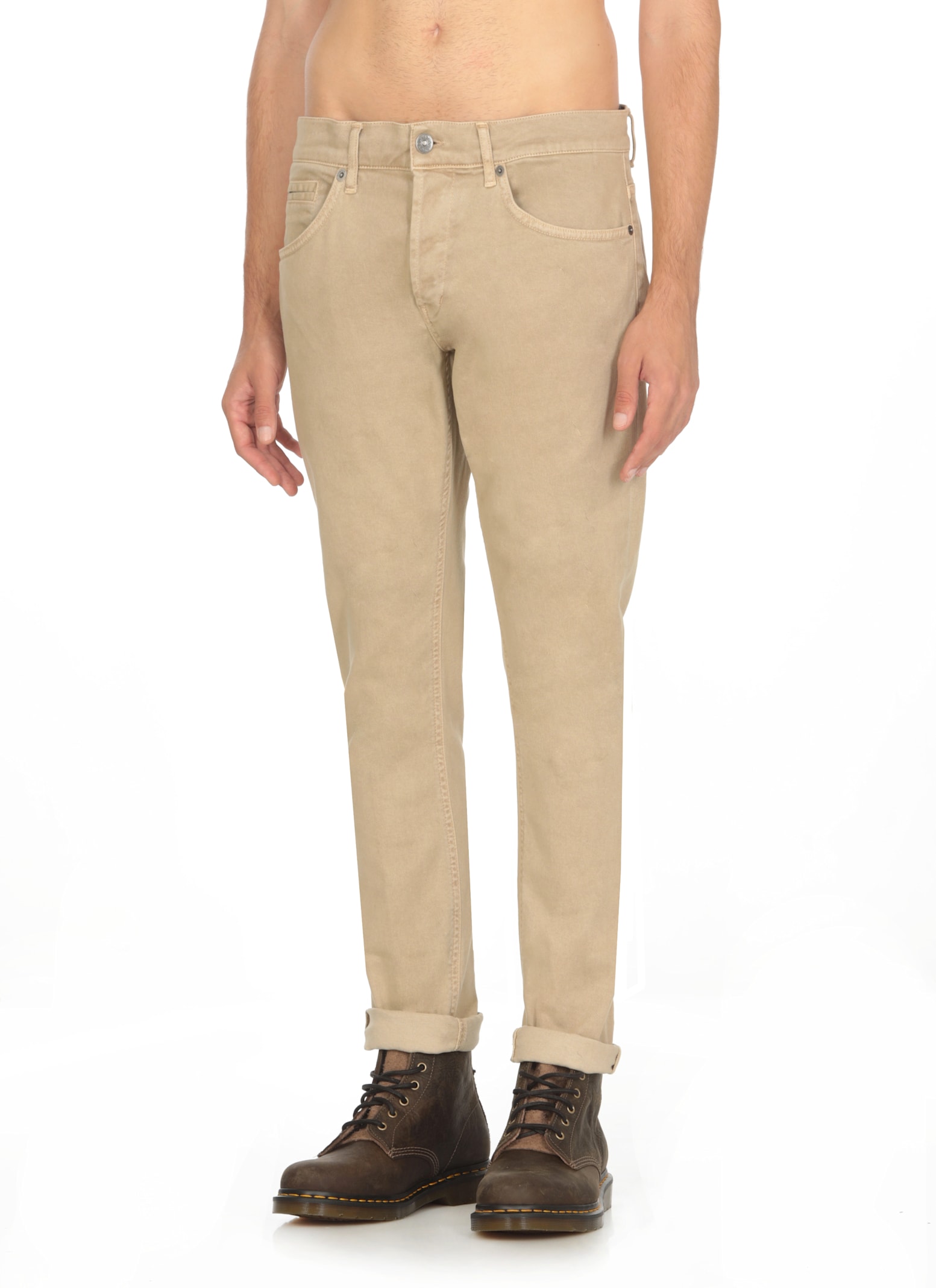 Shop Dondup George Jeans In Beige