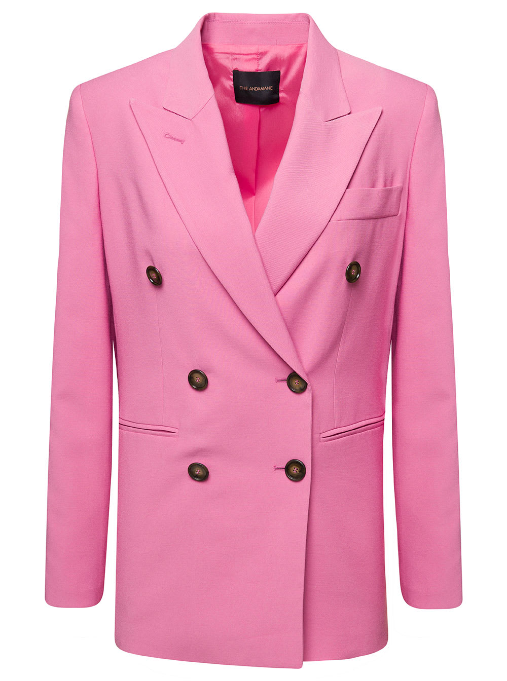 lavinia Pink Double-breasted Jacket In Viscose Woman