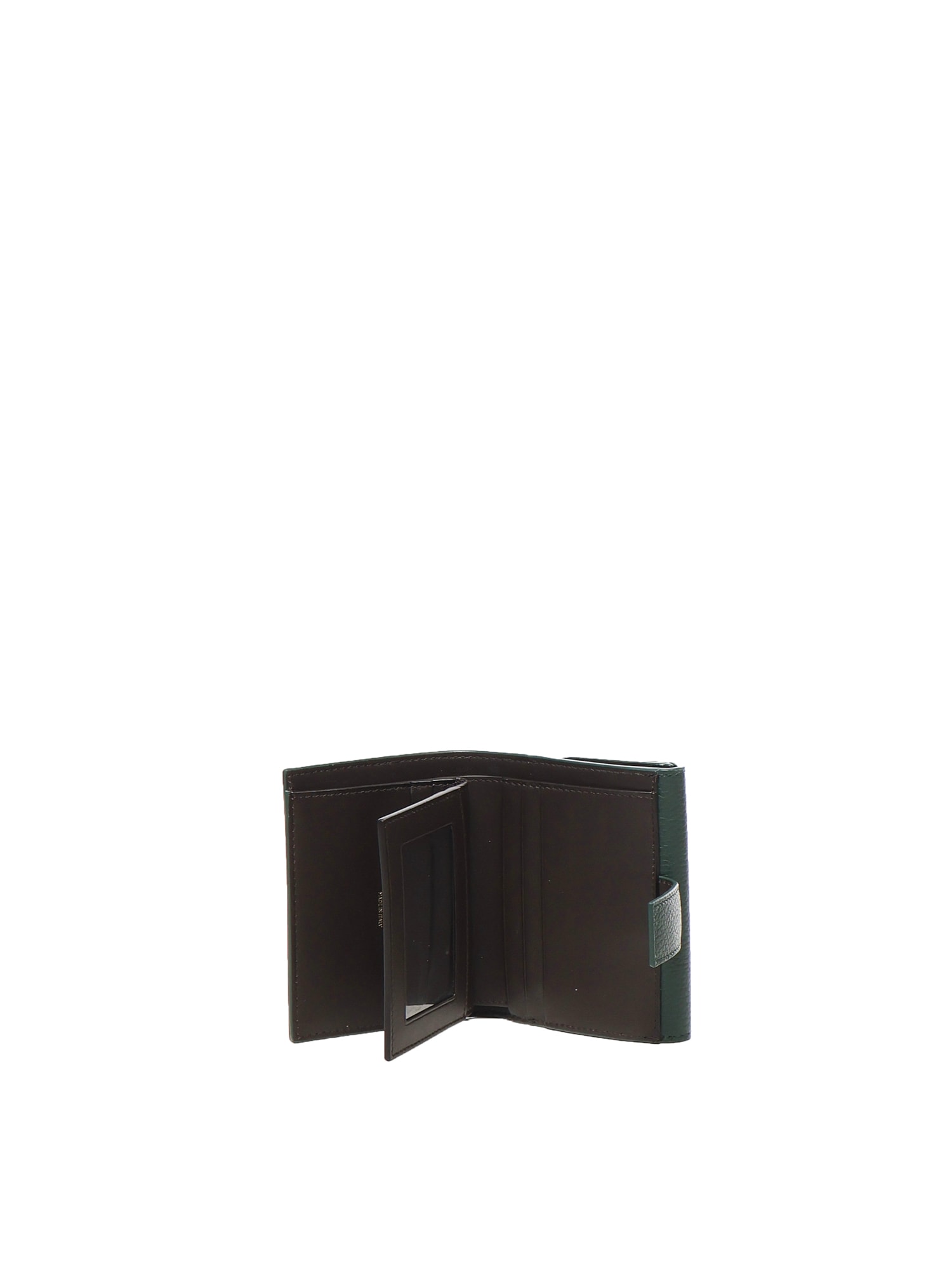 Ferragamo Gancini-plaque Calfskin Wallet In Green