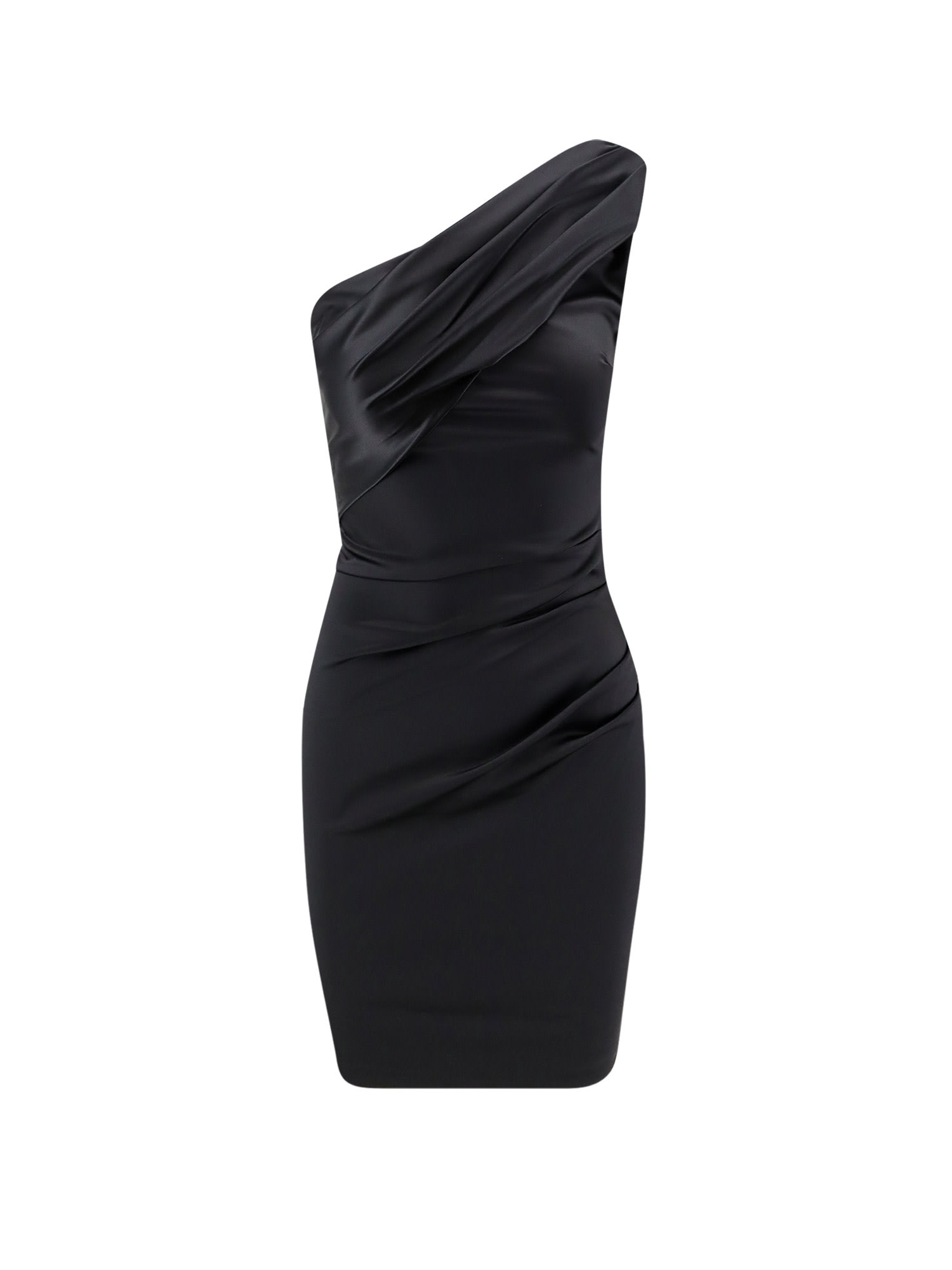 La Petit Robe Di Chiara Boni Zenax Short Satin Dress In Black
