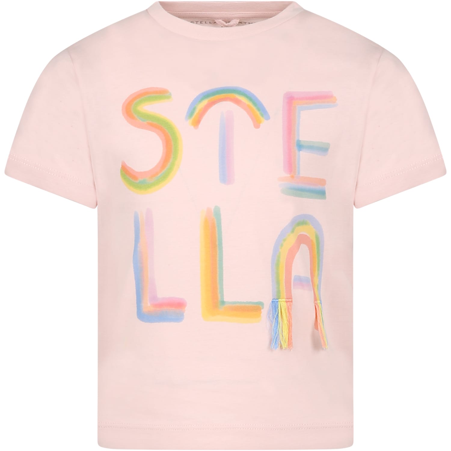 Stella Mccartney Kids' Pink T-shirt For Girl With Logo