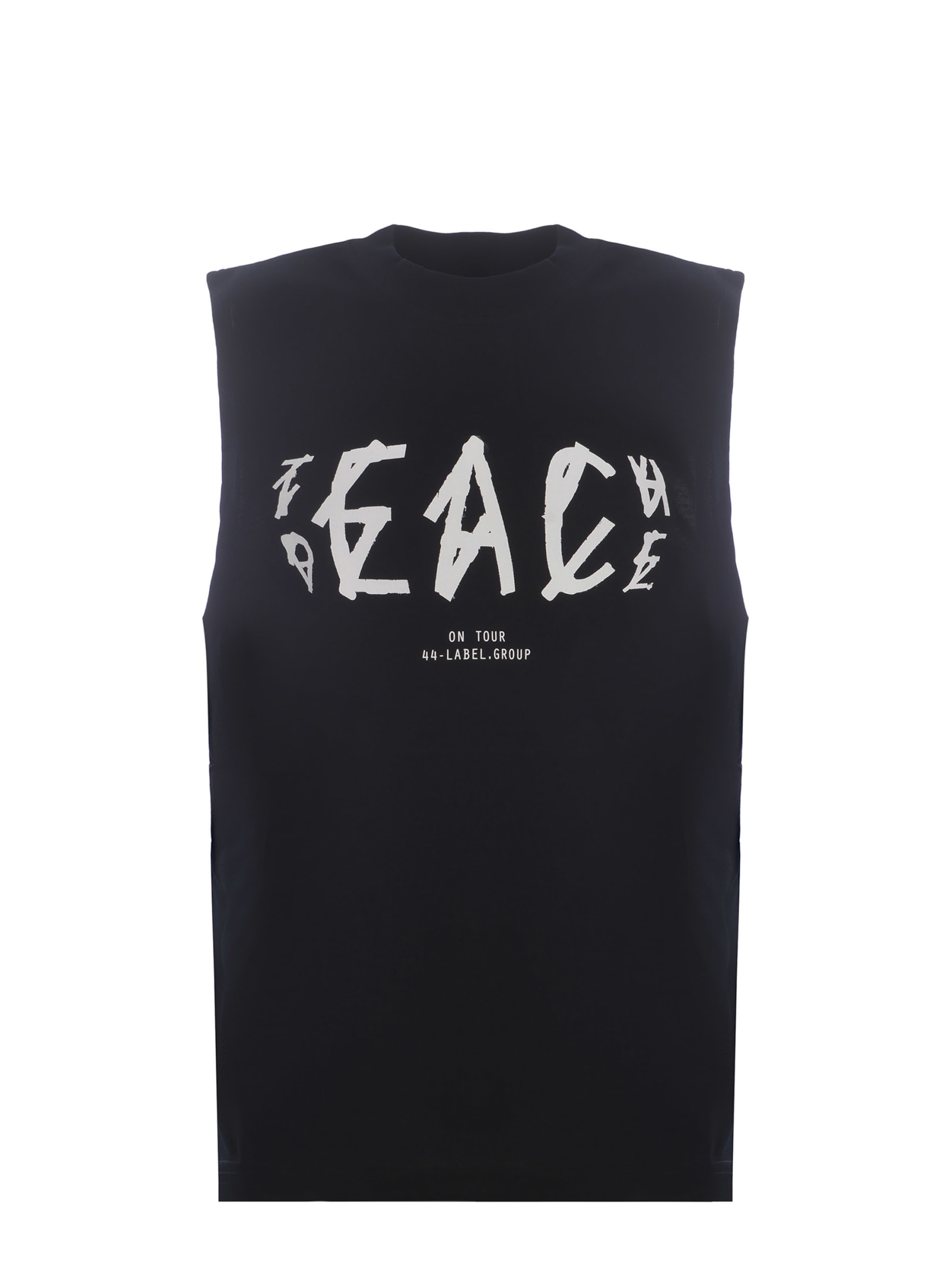 Shop 44 Label Group Tank Top 44label Group Peace Made Of Cotton In Nero