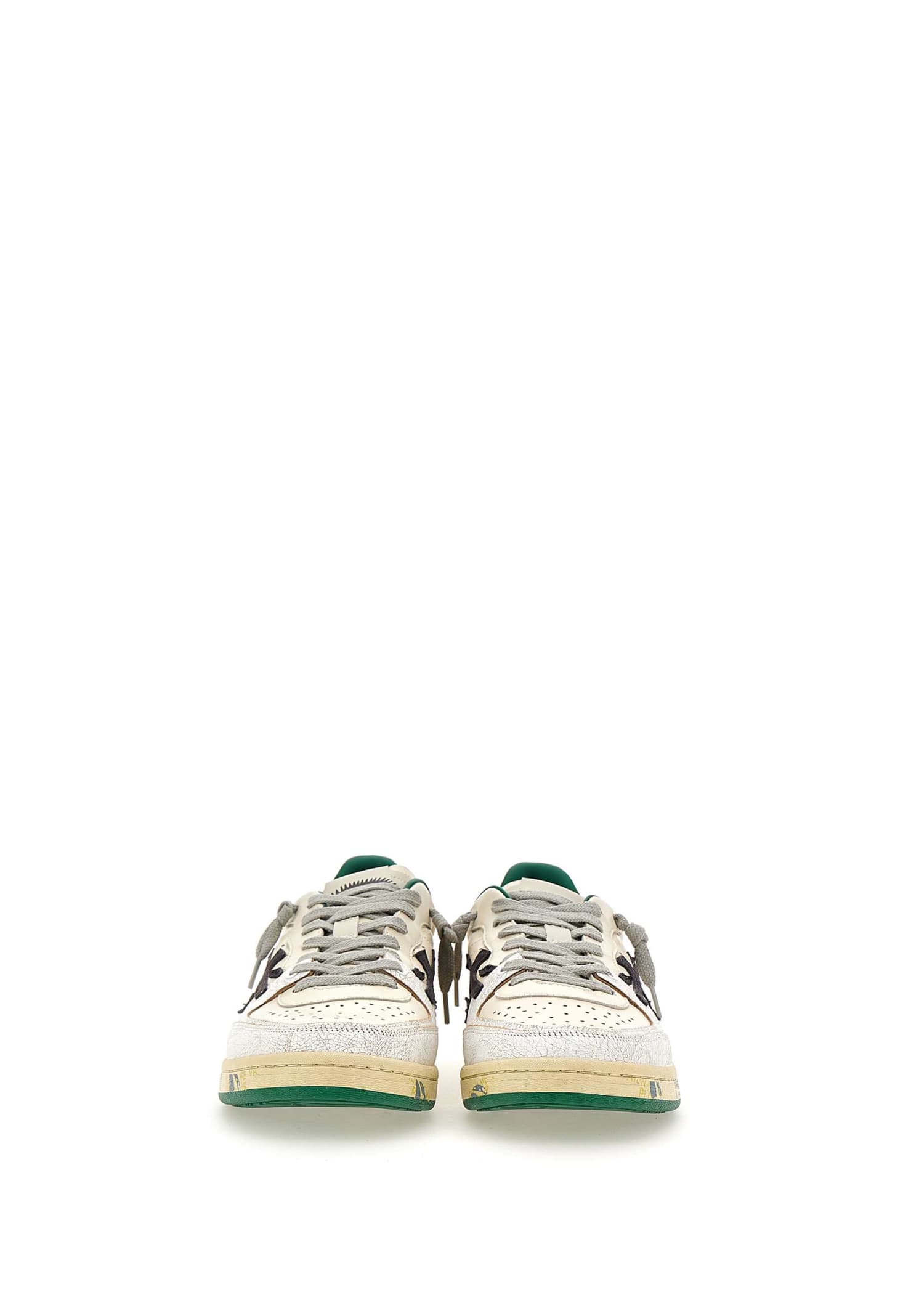 Shop Premiata Bskt Clay6778 Sneakers In Beige/green