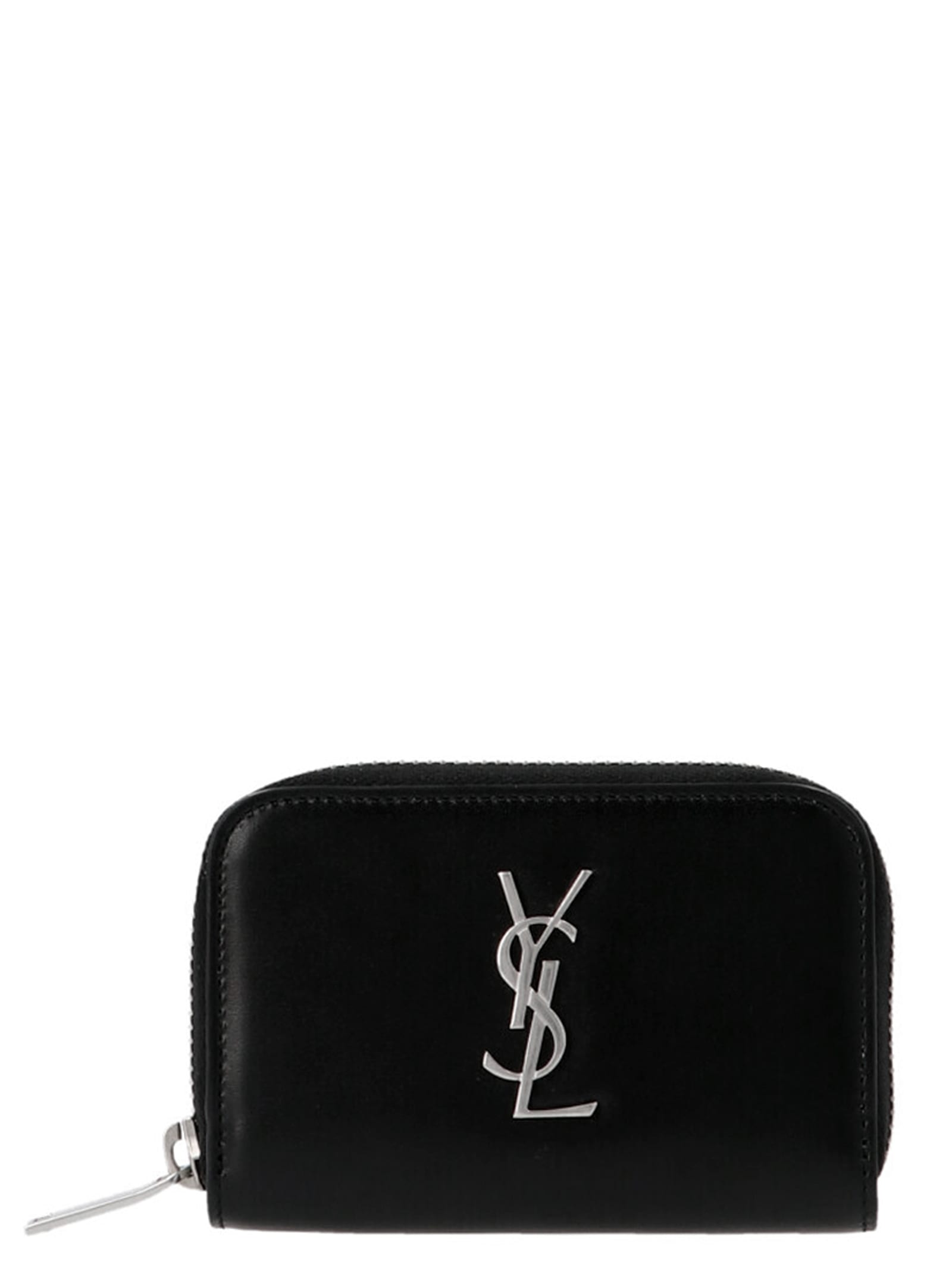 Shop Saint Laurent Monogramme Wallet In Black