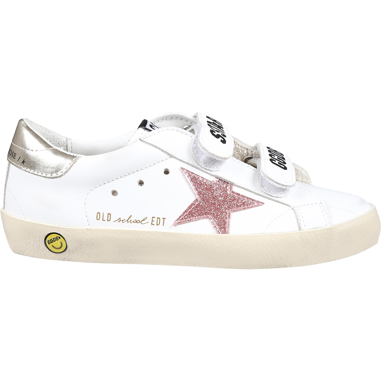 Golden Goose Kids' White Old School Sneakers For Girl With Star