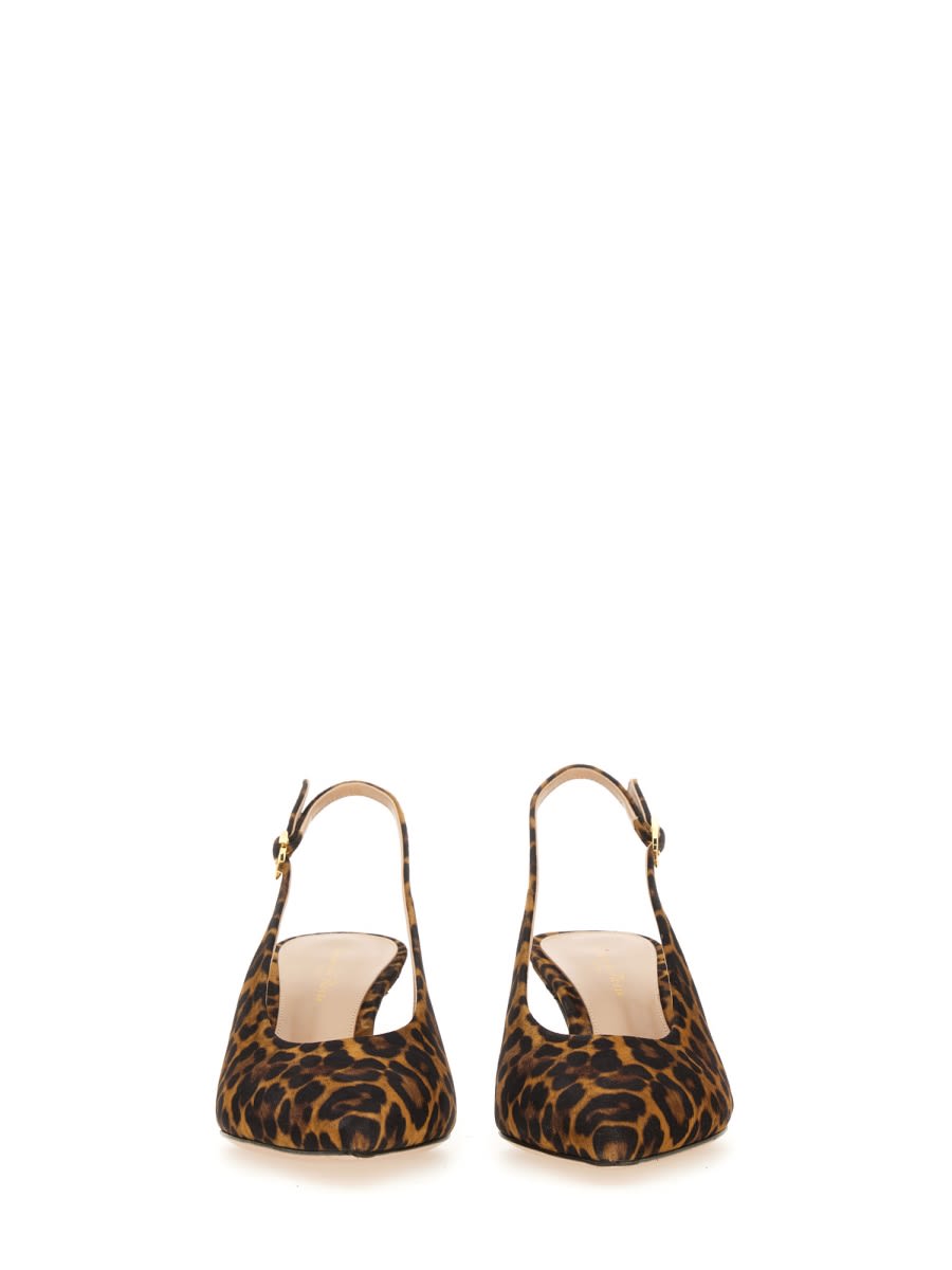 Gianvito Rossi Pointed Logo High-heeled Sandals In Animalier