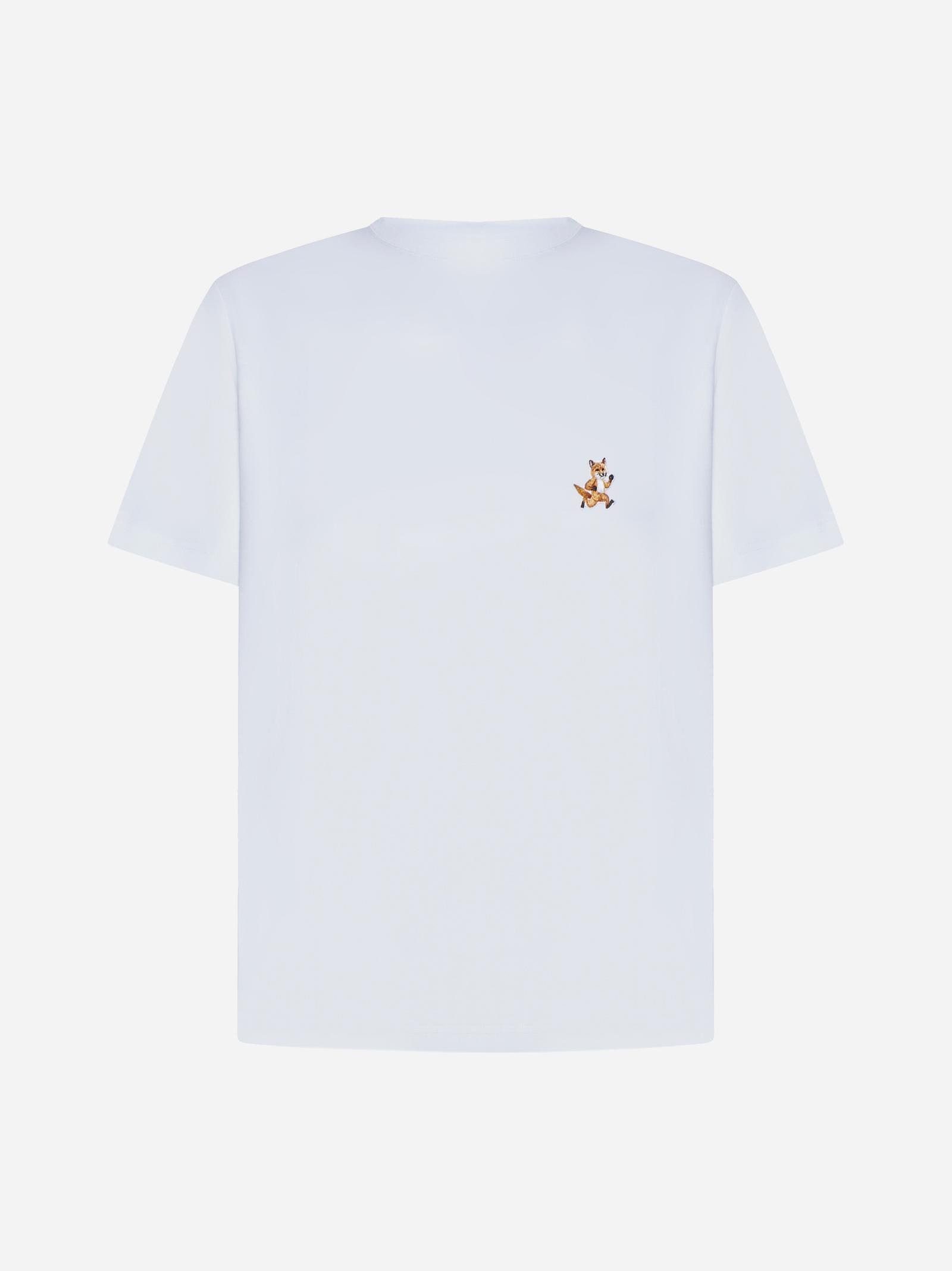 Shop Maison Kitsuné Speedy Fox Patch Cotton T-shirt In White