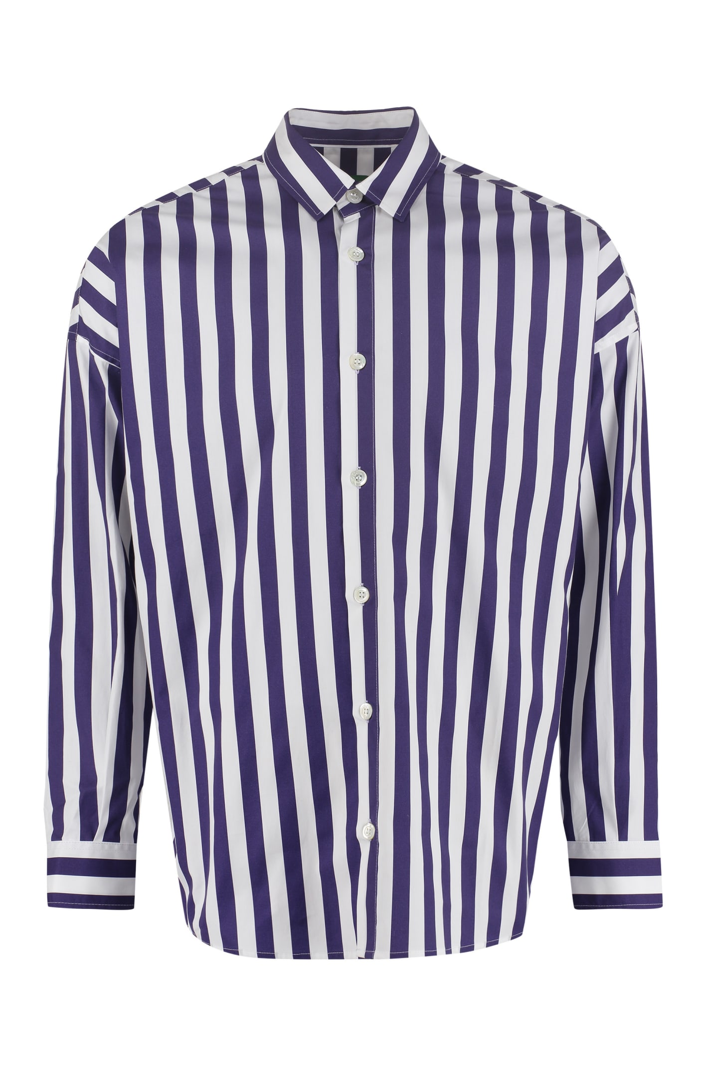 Emporio Armani Sustainability Project - Striped Cotton Shirt In Multicolor