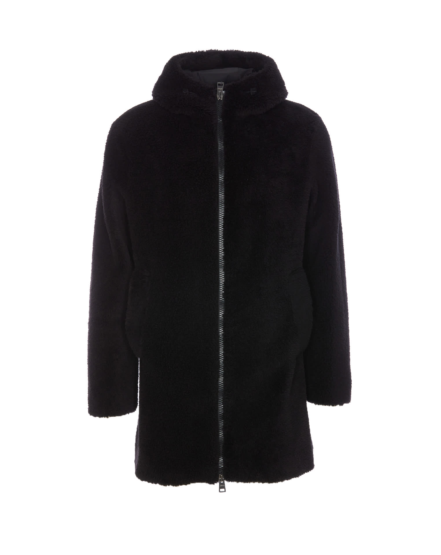 Shop Herno Faux Fur Parka In Black