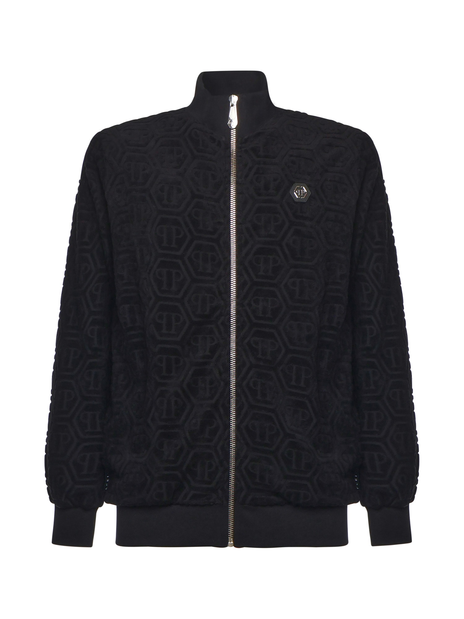 Philipp Plein Jacquard Tracksuit Jacket Monogram In Black