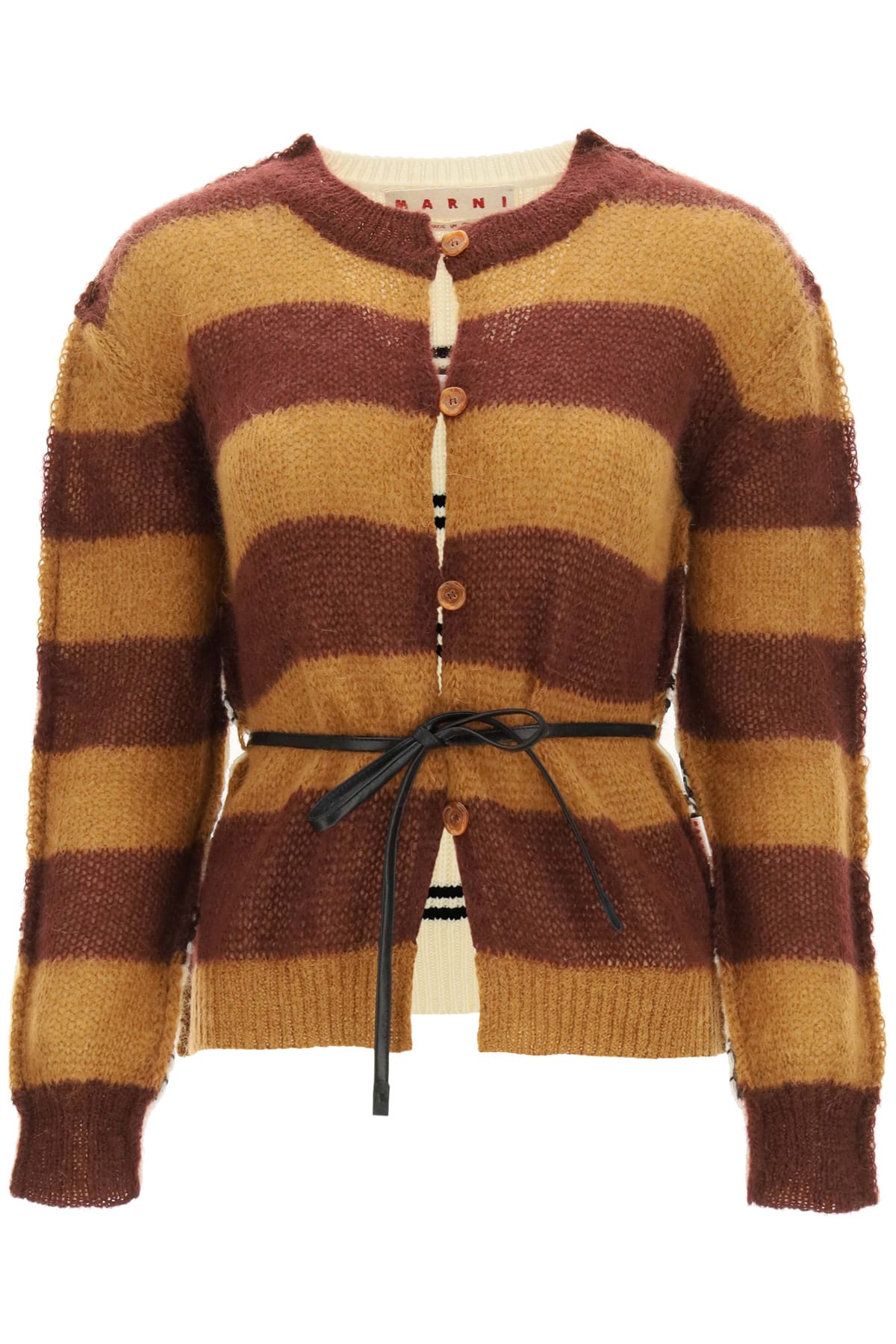 Marni Striped Cardigan In Wool And Mohair