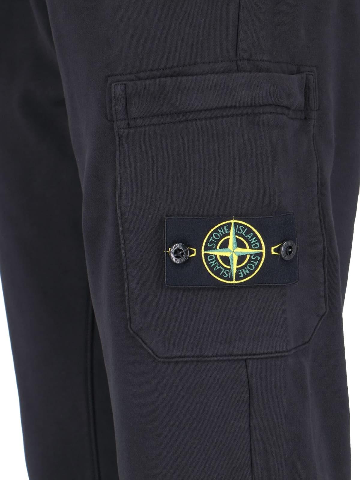 Shop Stone Island Logo Track Pants In Black