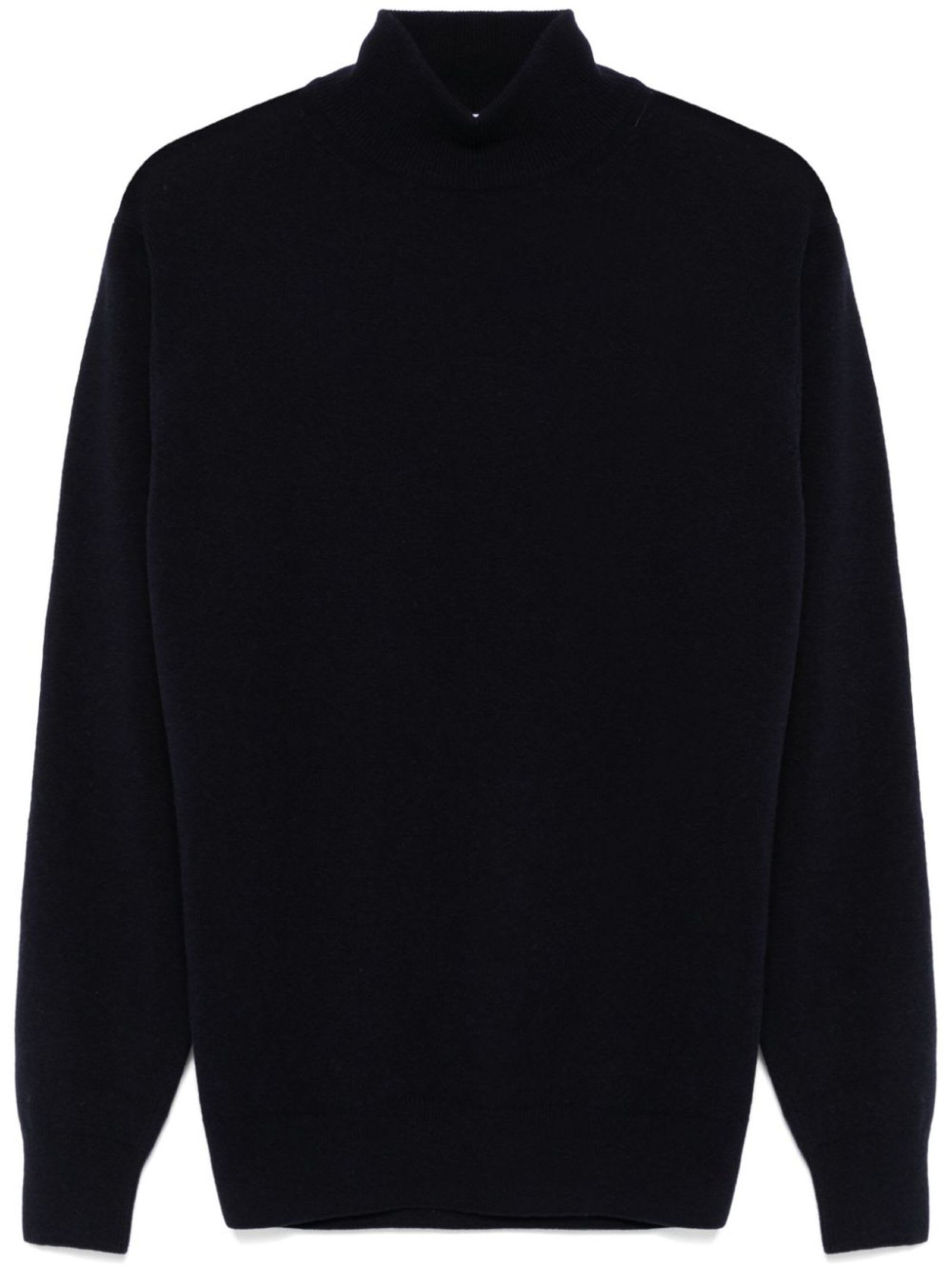 CRUCIANI BLUE WOOL-CASHMERE BLEND SWEATER 