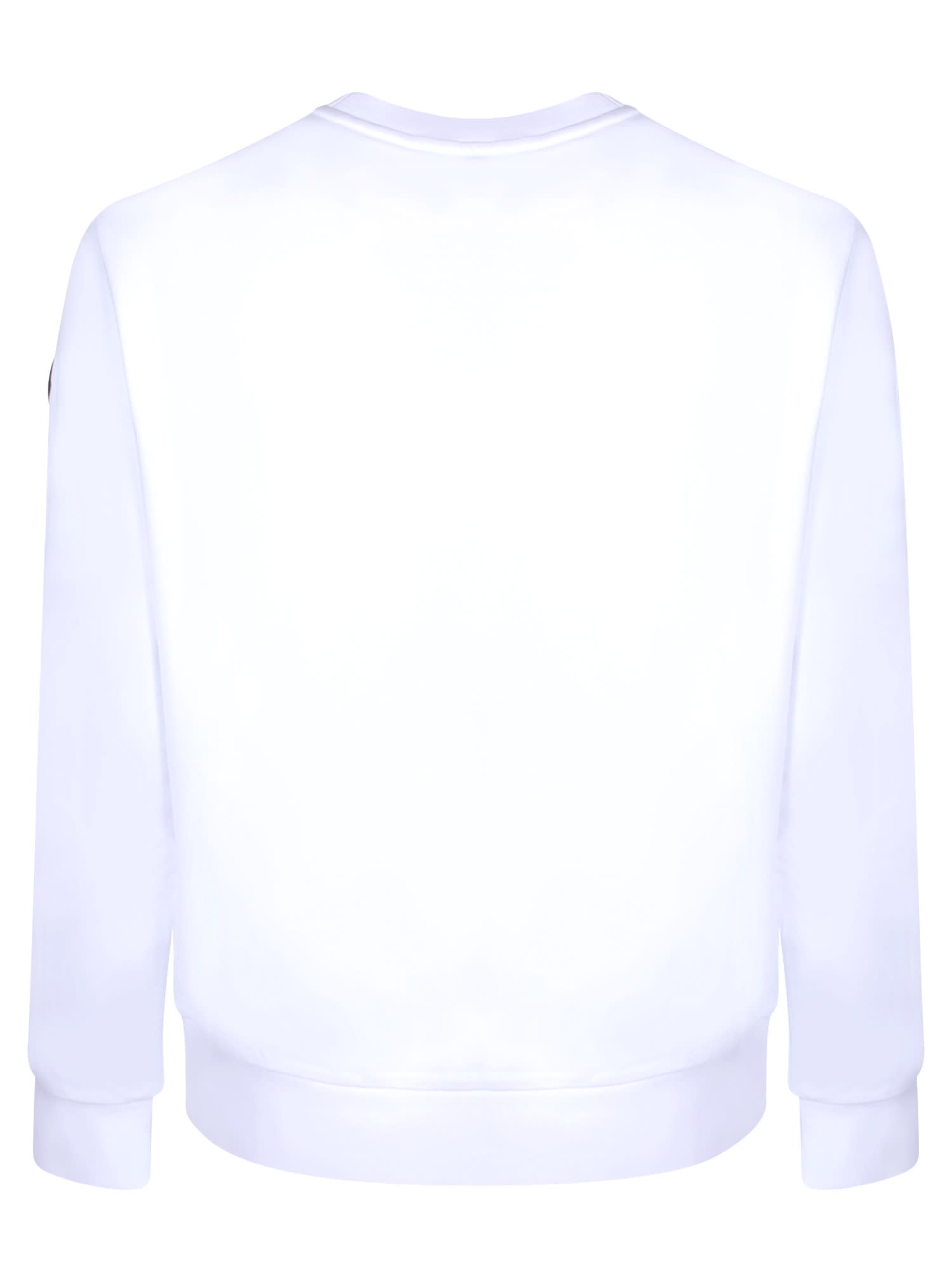 Shop Moncler Logo White Sweatshirt